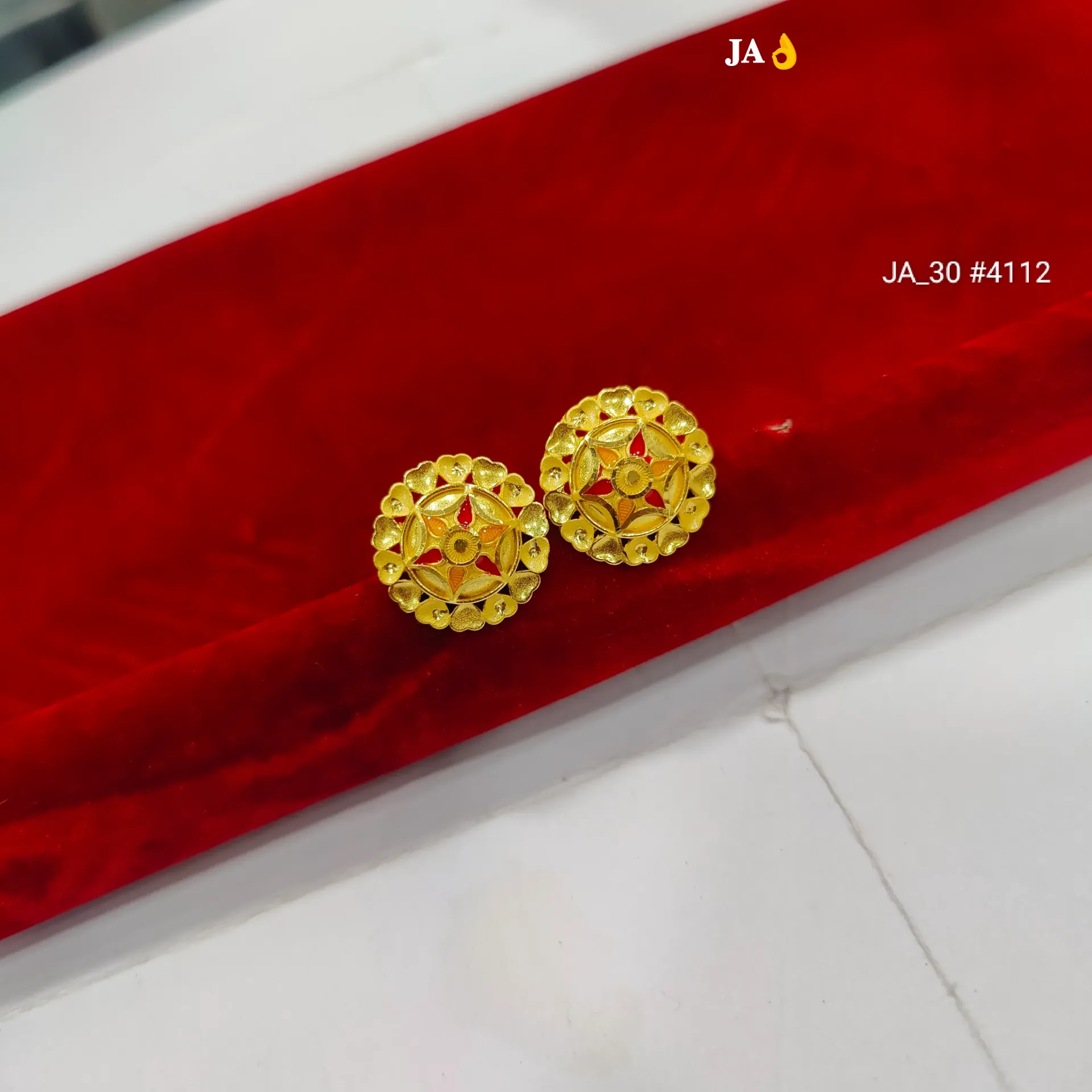 Floral Gold Stud Earrings For Women DN - 4112
