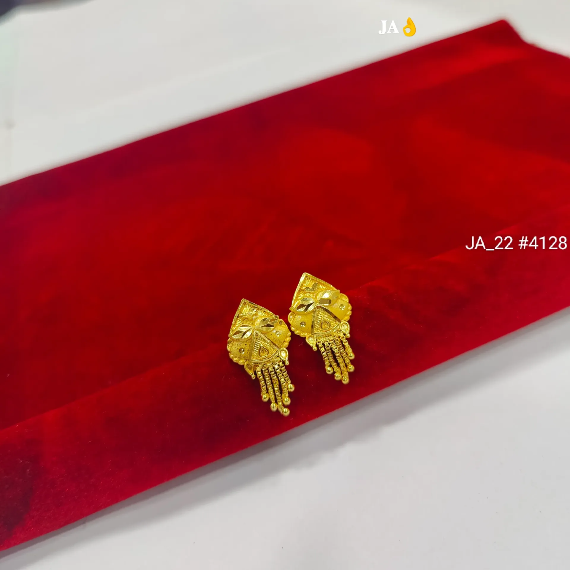 Geometric Gold Drop Earrings  DN - 4128