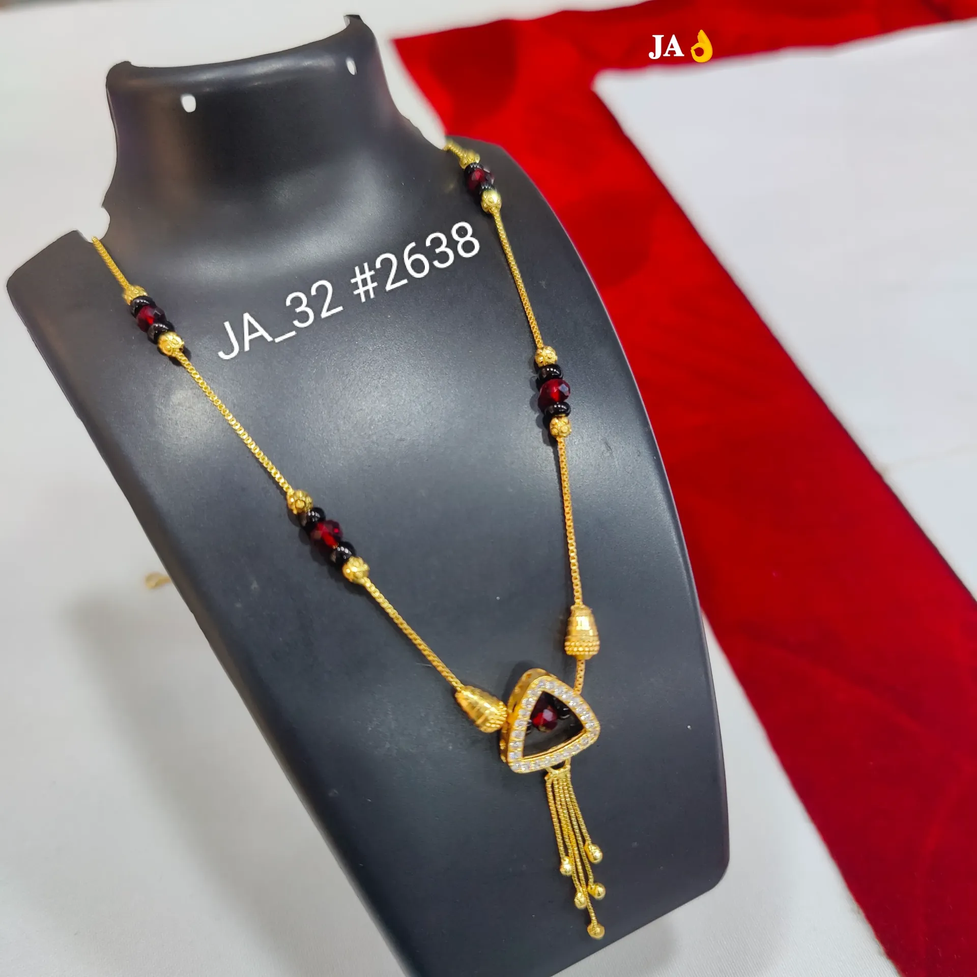 Modern Triangular Gold Mangalsutra  DN - 2638