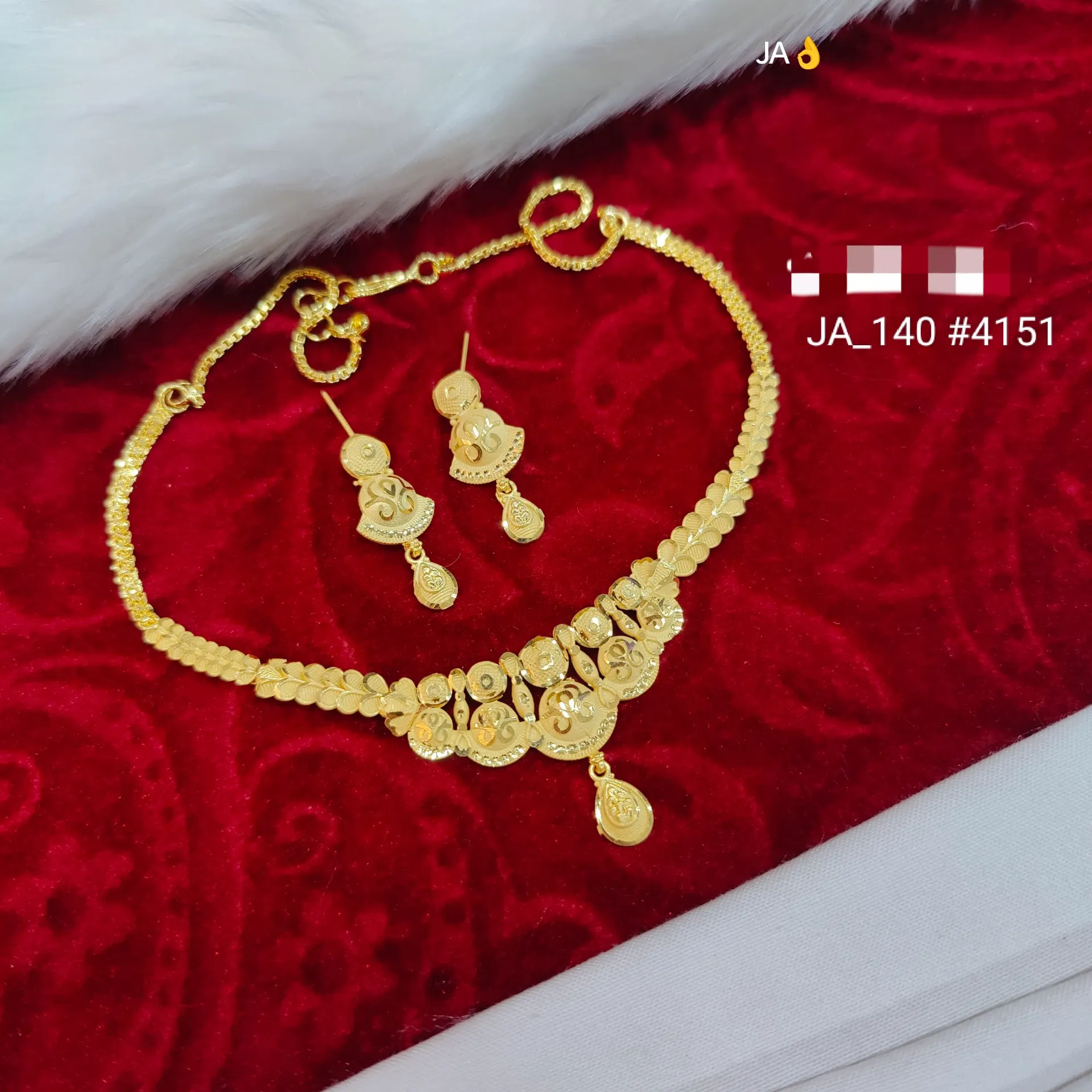 Women's 1 Gram Gold Plated Necklace Set  DN-4151