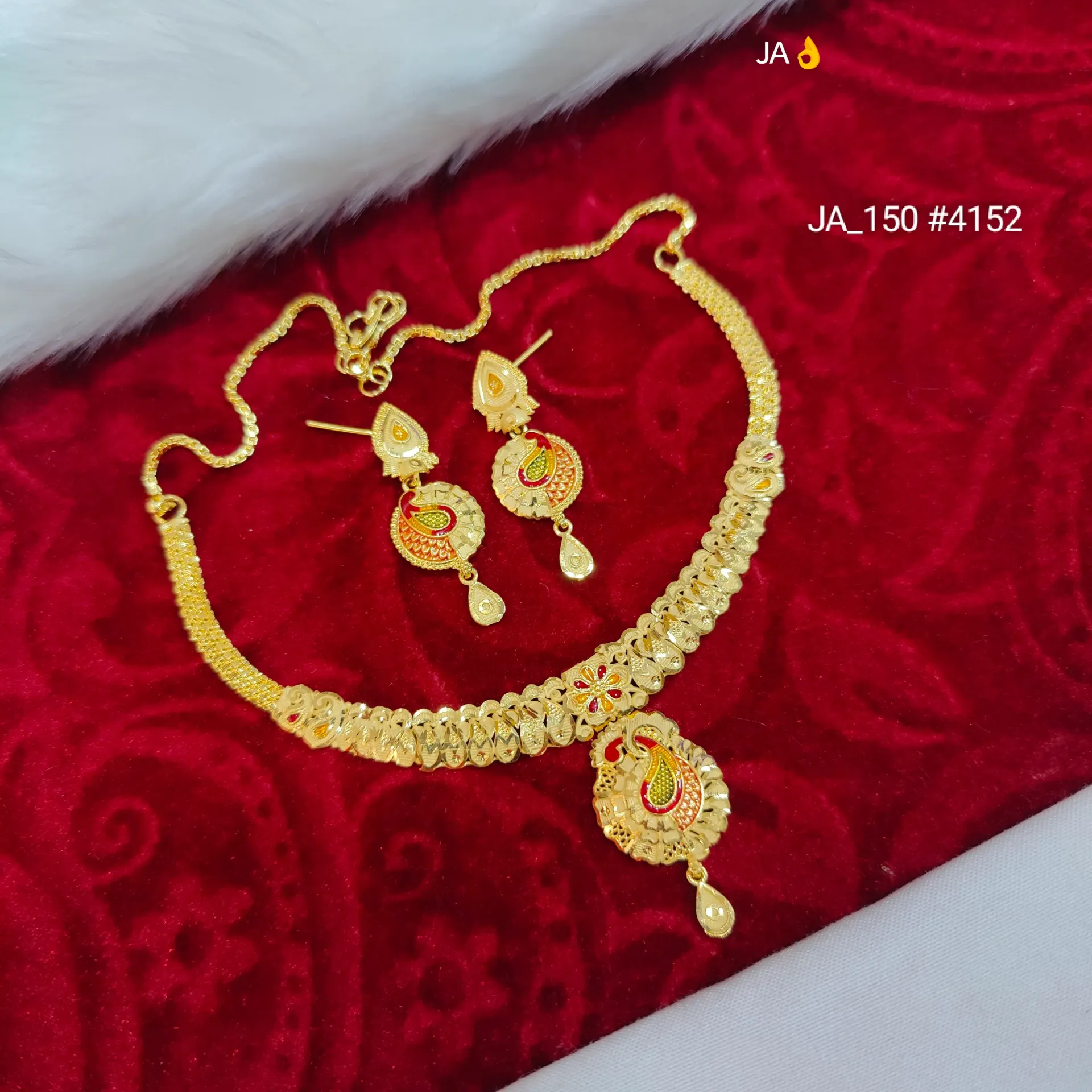 Women's 1 Gram Gold Necklace Set DN-4152
