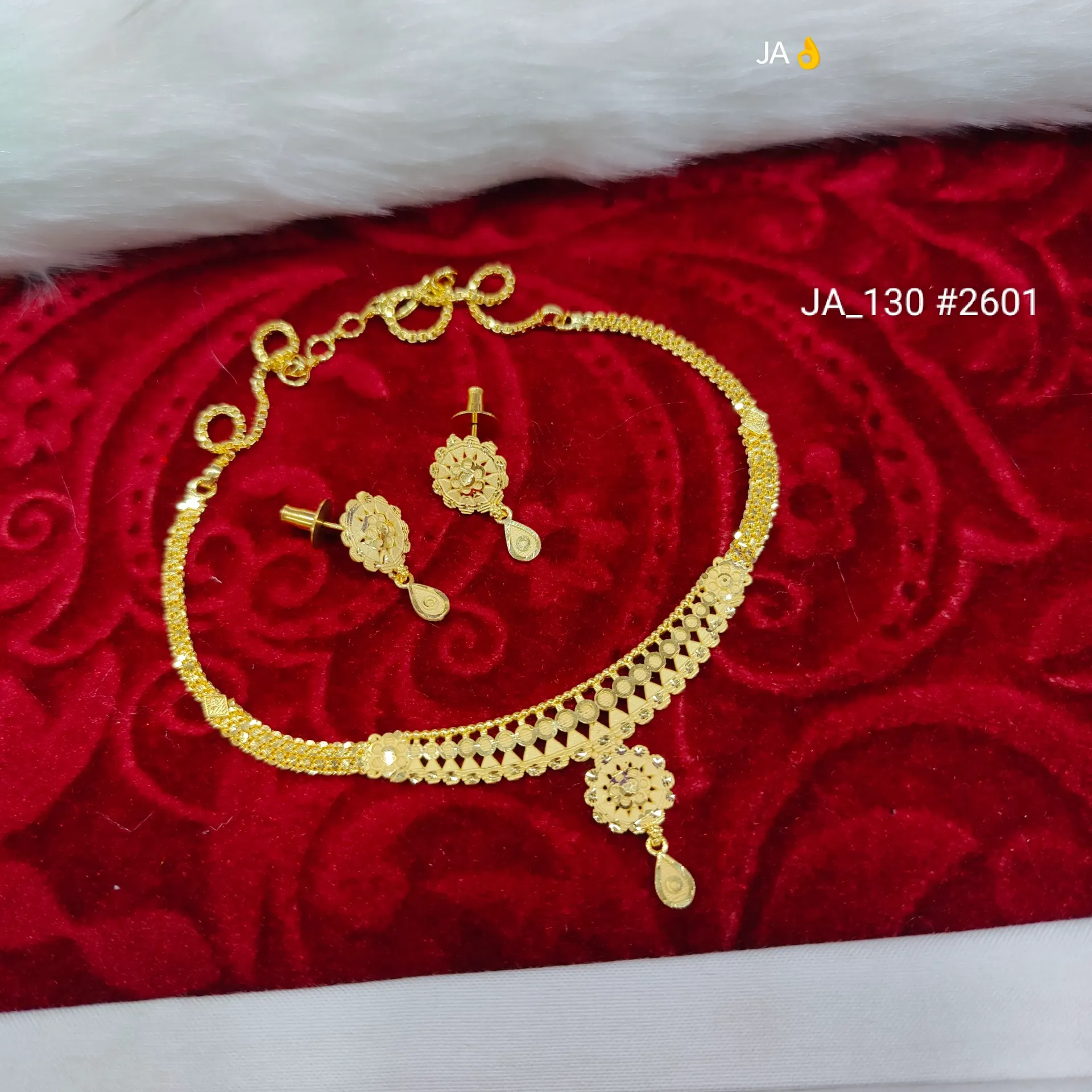 Women's 1 Gram Gold Plated Necklace Set DN-2601