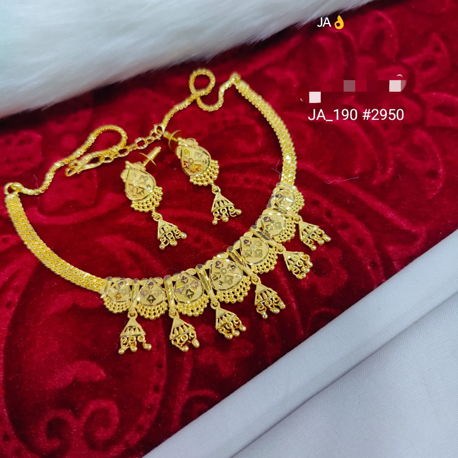Women's 1 Gram Gold Plated Necklace Set DN-2950