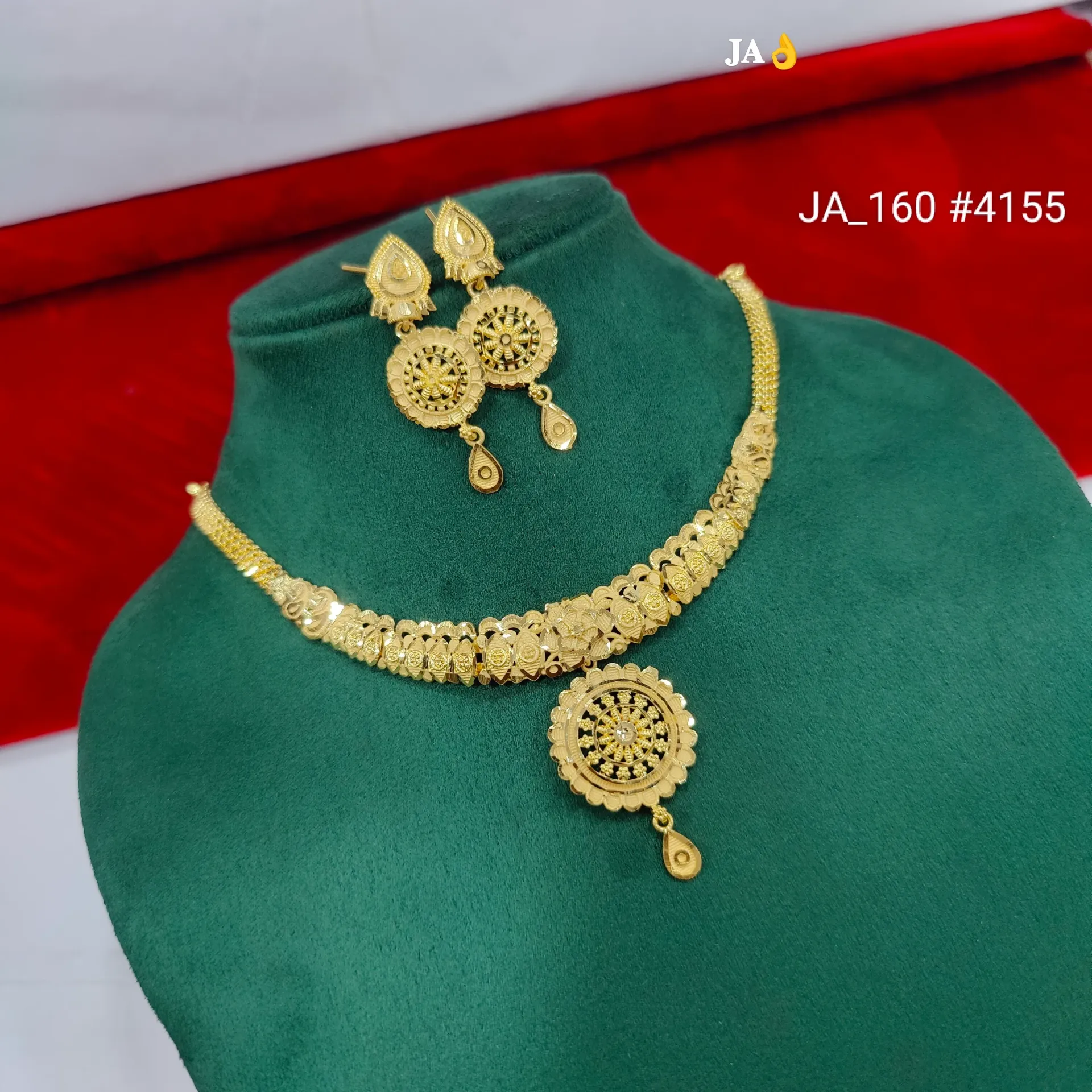 Women's 1 Gram Gold Necklace Set DN-4155