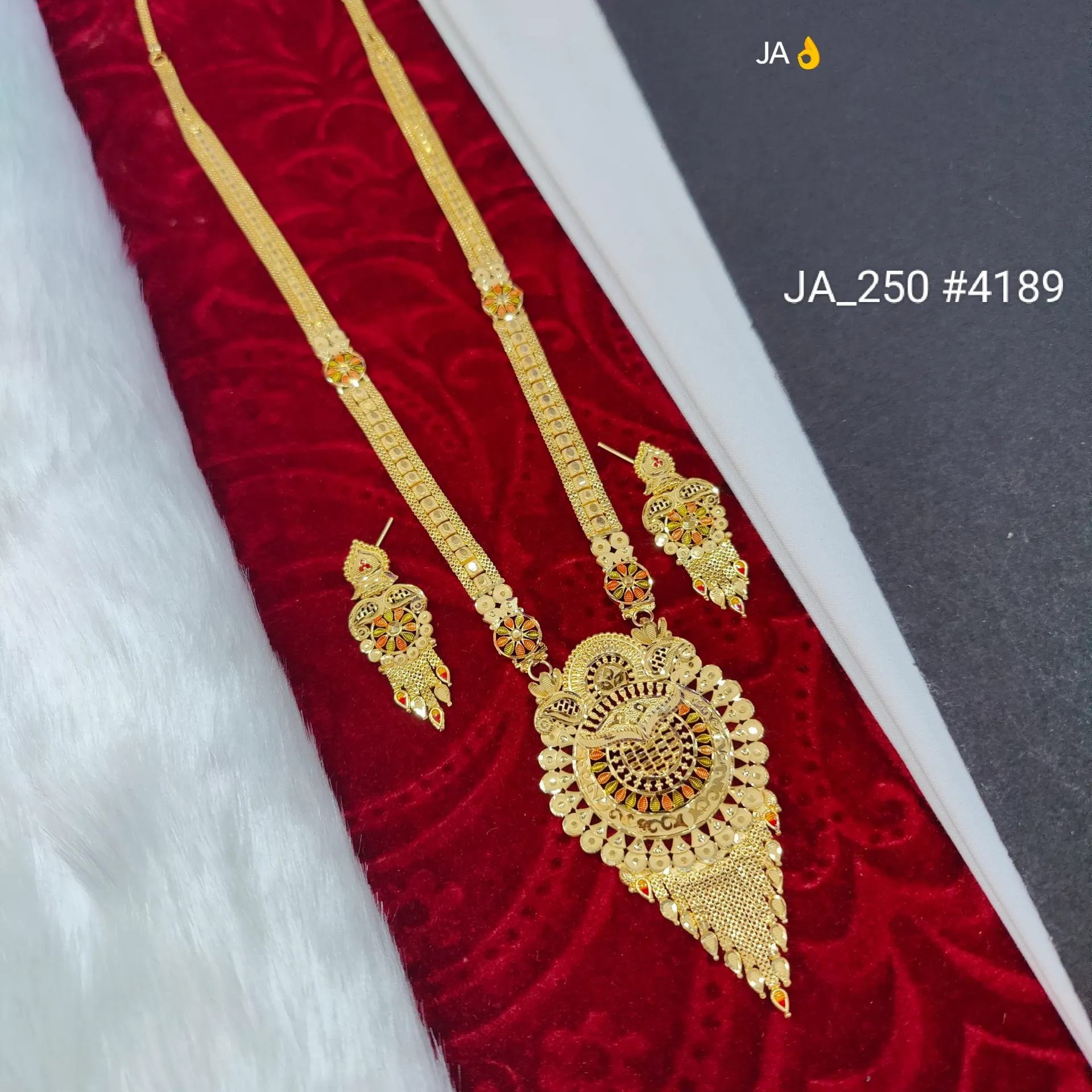 1 Gram Gold Plated Rani Haar Earrings DN-4189