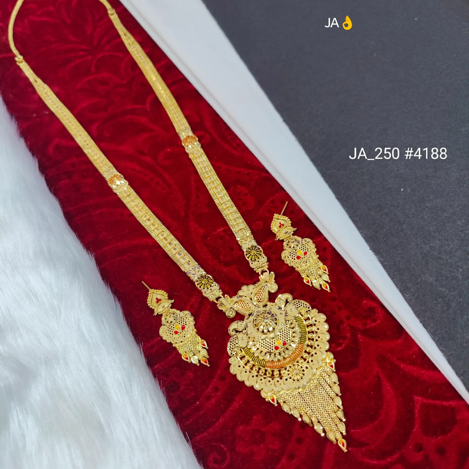 1 Gram Gold Plated Rani Haar Earrings DN-4188