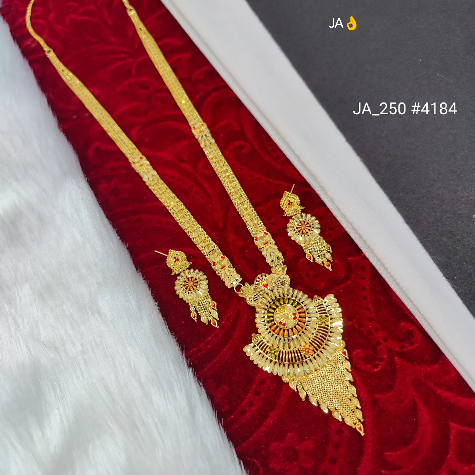 1 Gram Gold Plated Rani Haar with Earrings DN-4184