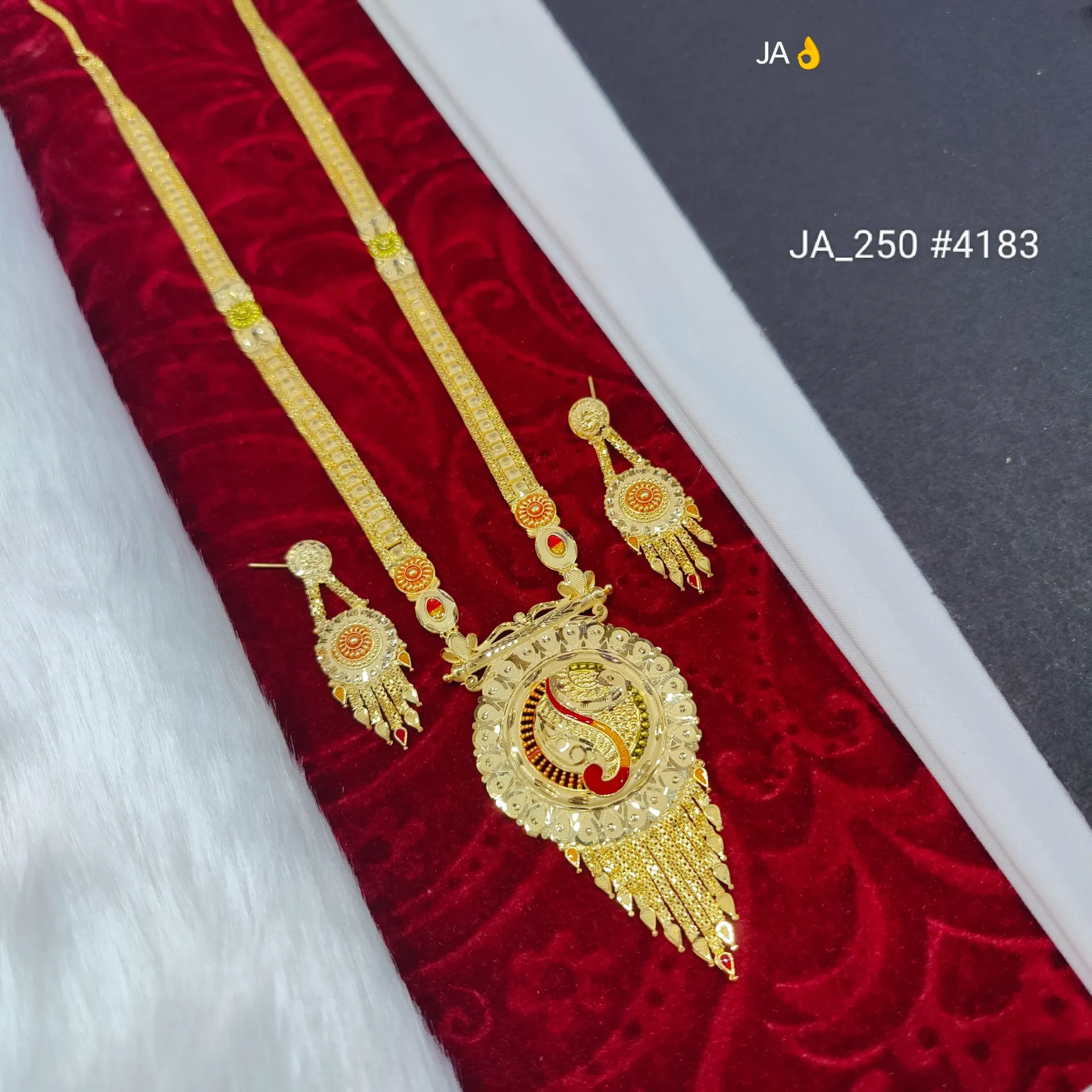 1 Gram Gold Plated Rani Haar with Earrings DN-4183