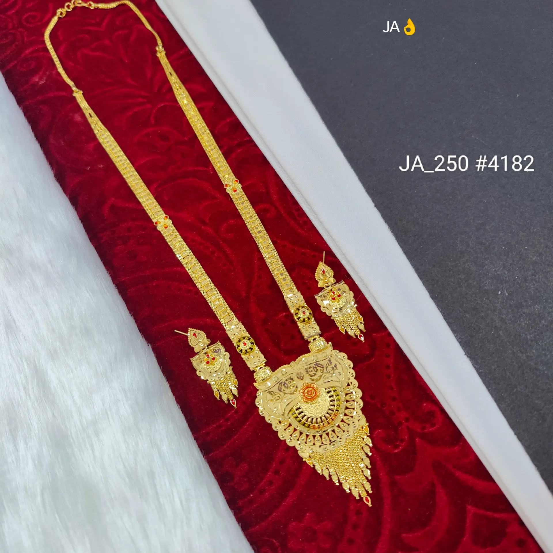 1 Gram Gold Plated Rani Haar with Earrings  DN-4182