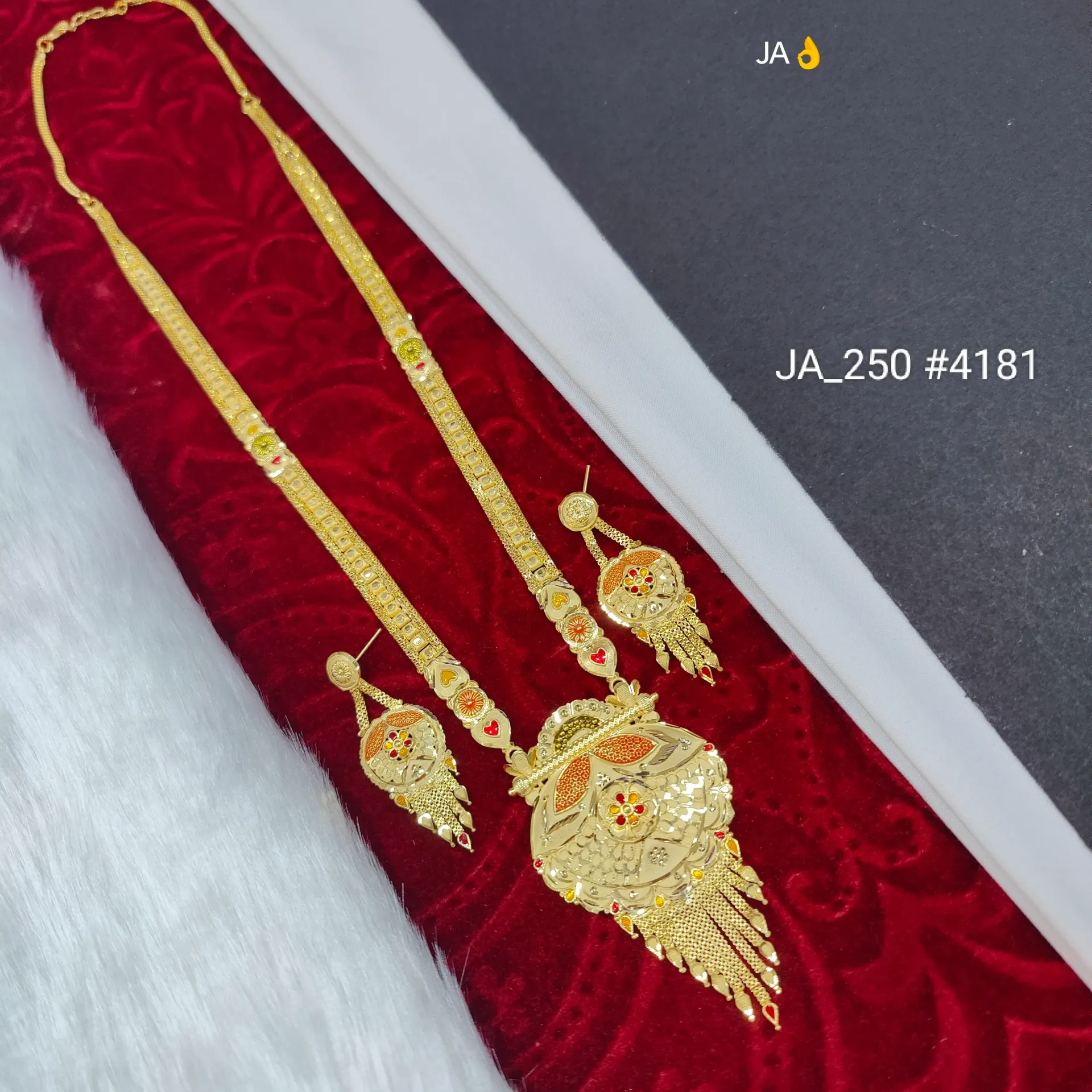 1 Gram Gold Plated Rani Haar with Earrings DN-4181