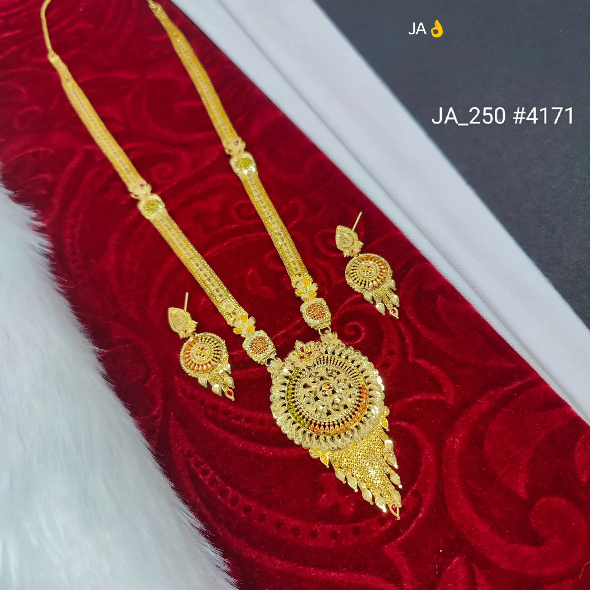 1 Gram Gold Plated  Designer Rani Haar Set DN-4171