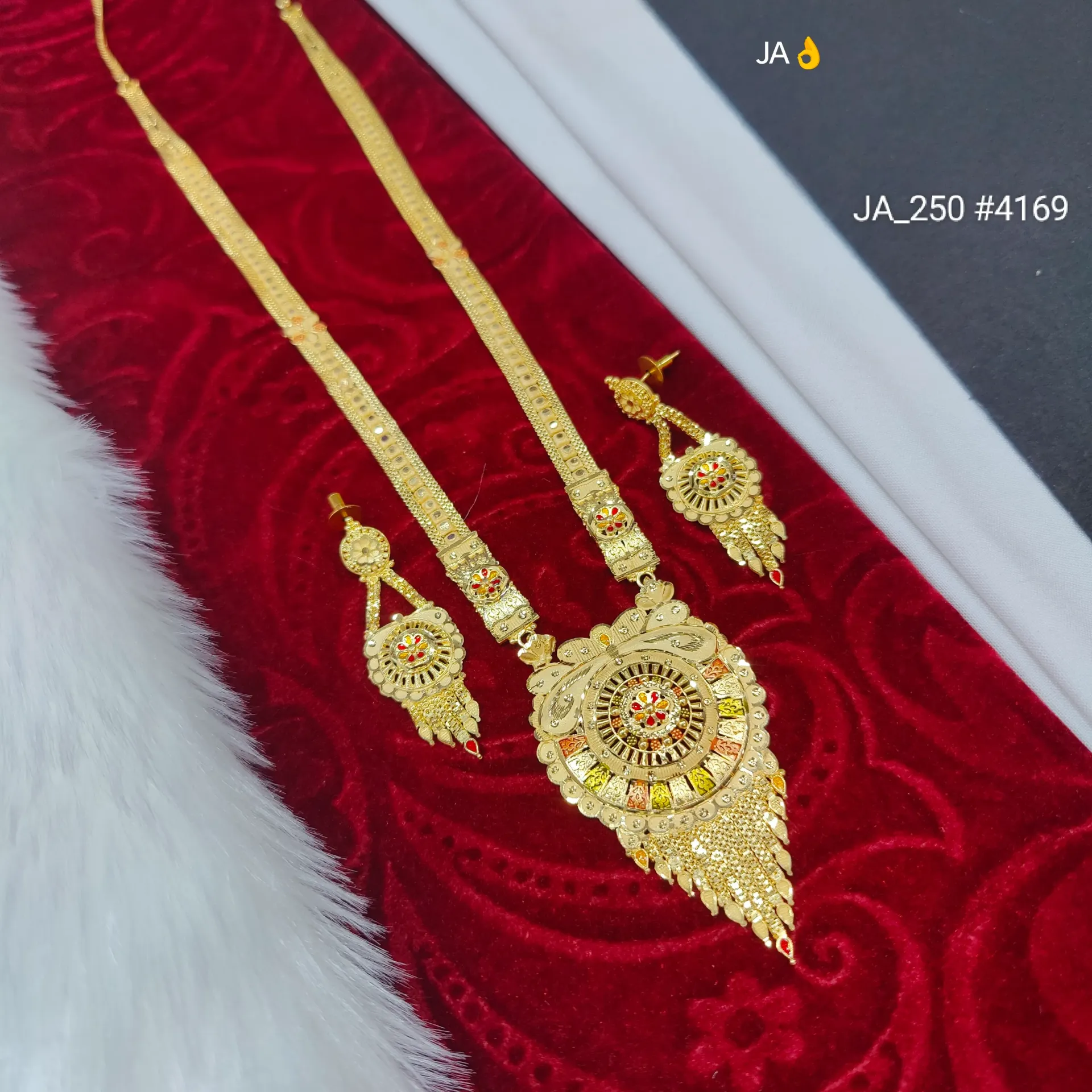 1 Gram Gold Plated Designer Rani Haar Set DN-4169