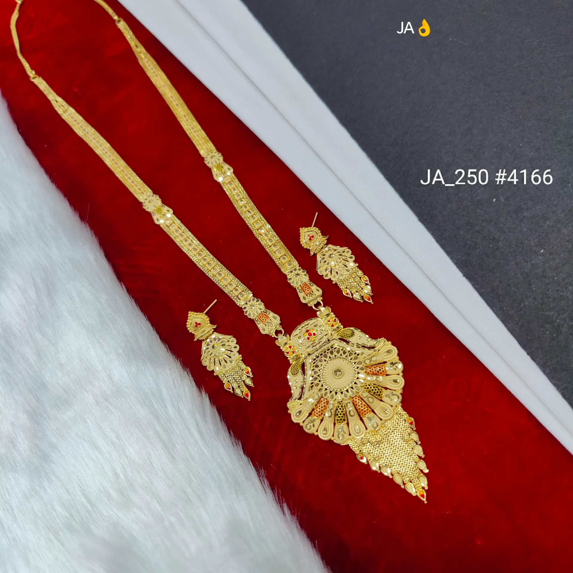 1 Gram Gold Plated  Designer Rani Haar Set DN-4166