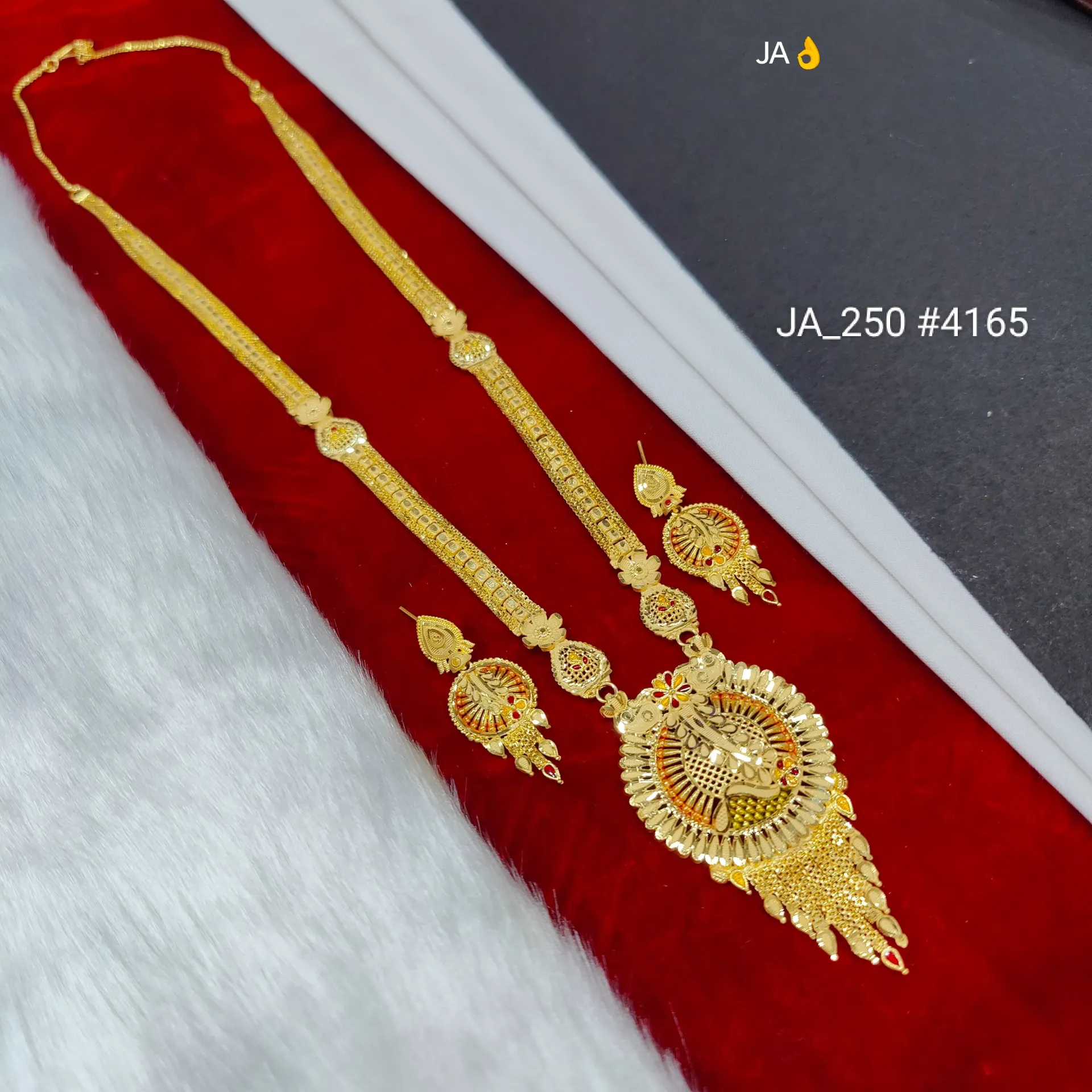 Women's 1 Gram Gold Plated Rani Haar Set DN-4165