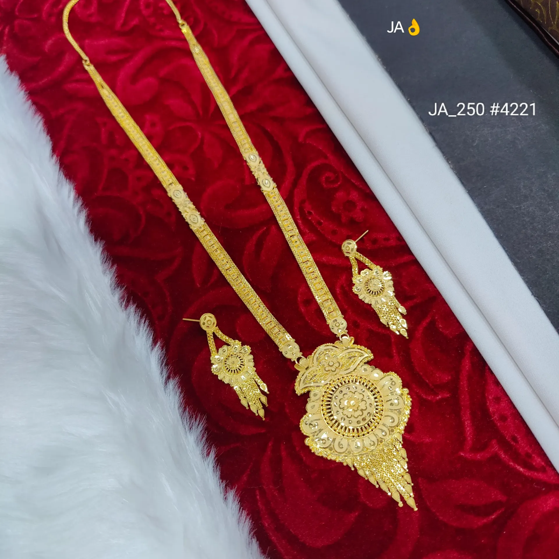 1 Gram Gold Plated Floral Rani Haar Set DN-4221