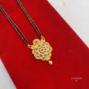 Traditional Gold Mangalsutra Pendant Necklace – Elegant Floral Filigree Design DN-3032 "24"