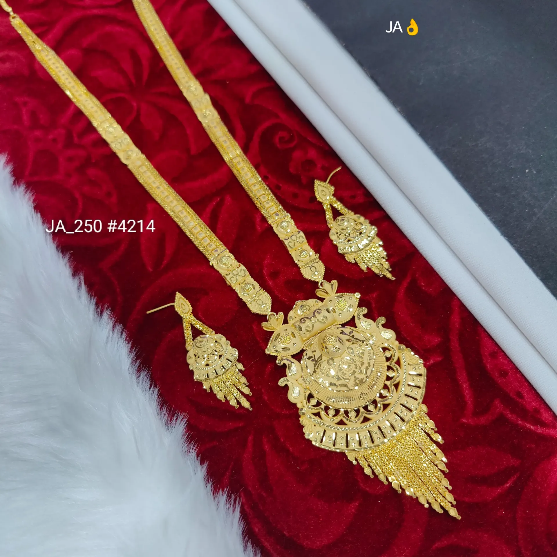 Women's 1 Gram Gold Plated Rani Haar Set  DN-4214
