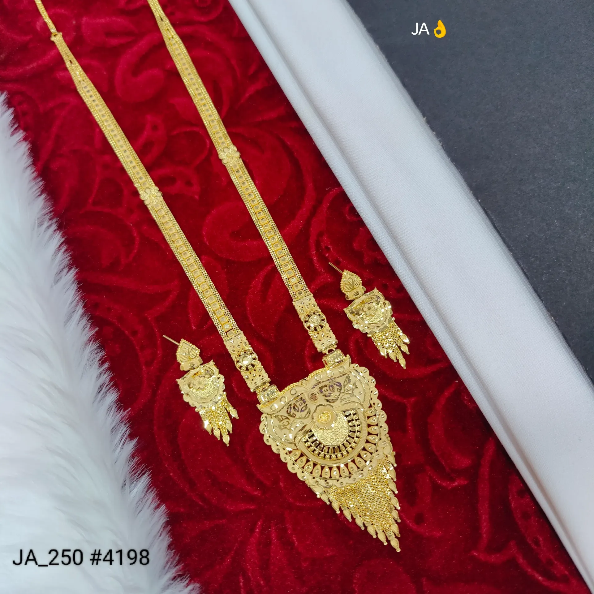 Women's 1 Gram Gold Plated Rani Haar Set  DN-4198