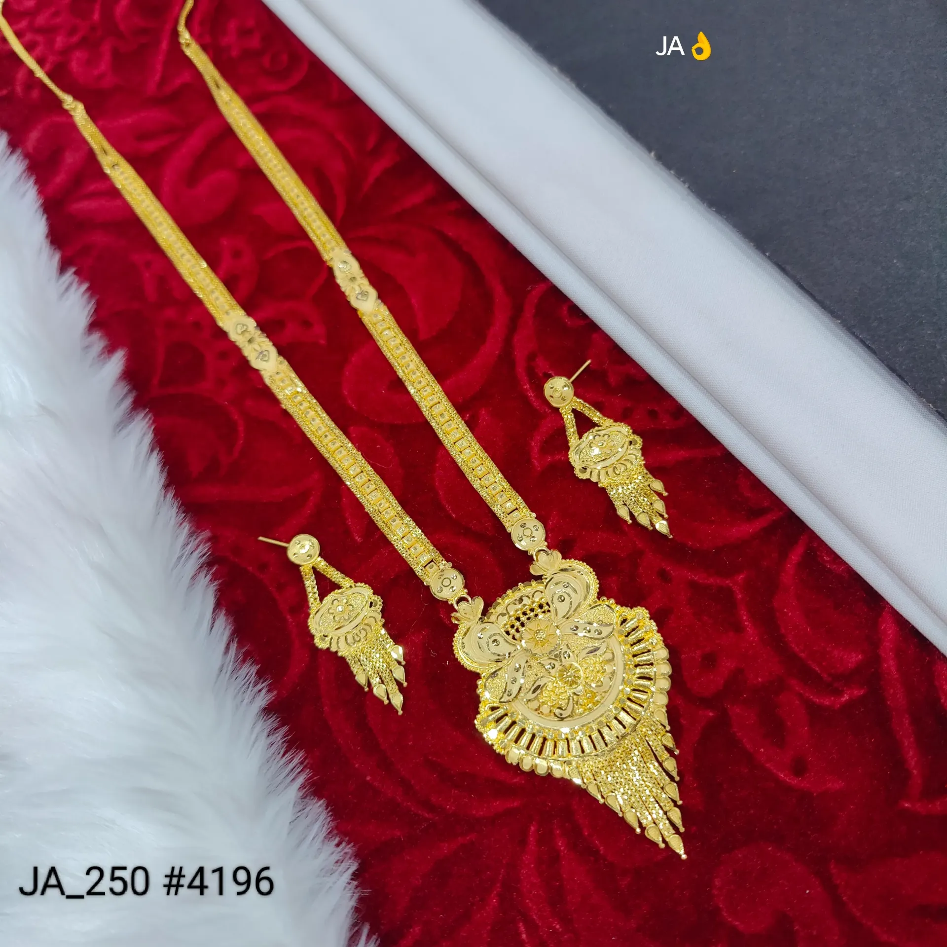 Women's 1 Gram Gold Plated Rani Haar Set DN-4196