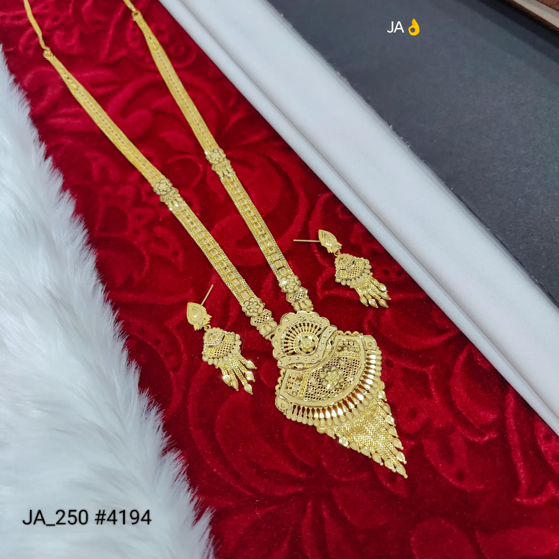 Women's 1 Gram Gold Plated Rani Haar Set DN-4194