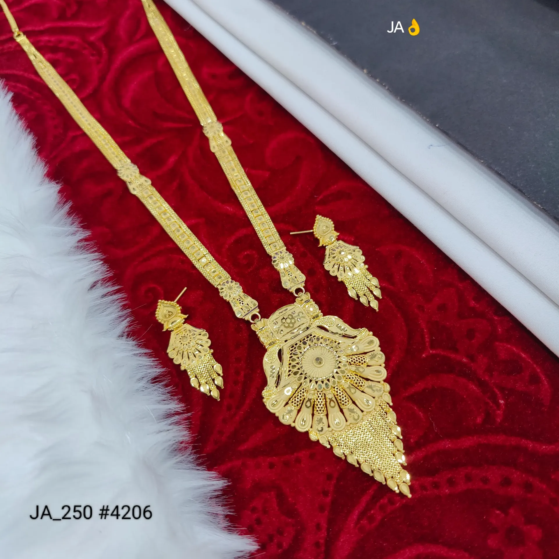 1 Gram Gold Plated Rani Haar Set DN-4206