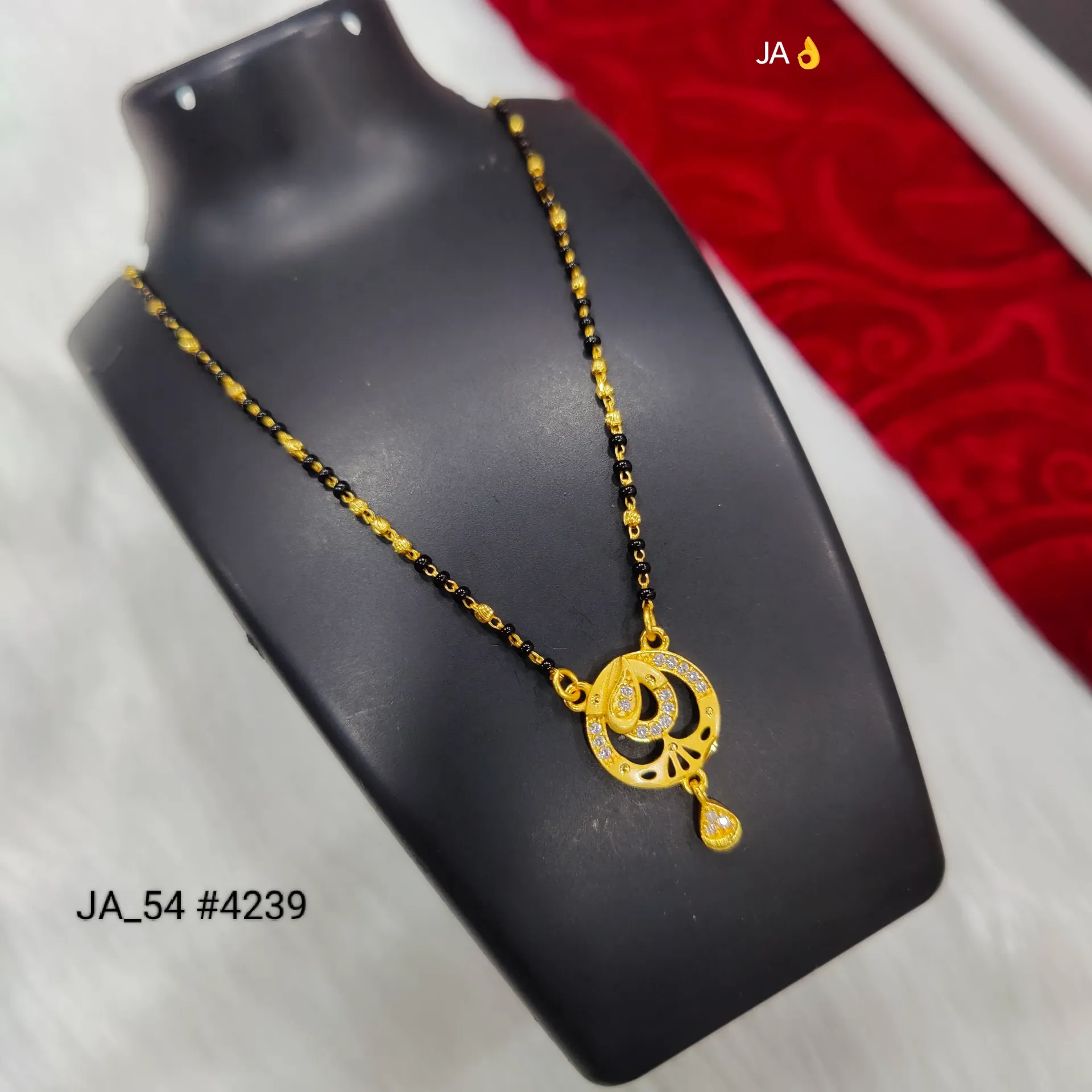 Women's Gold Plated CZ Peacock Mangalsutra DN-4239