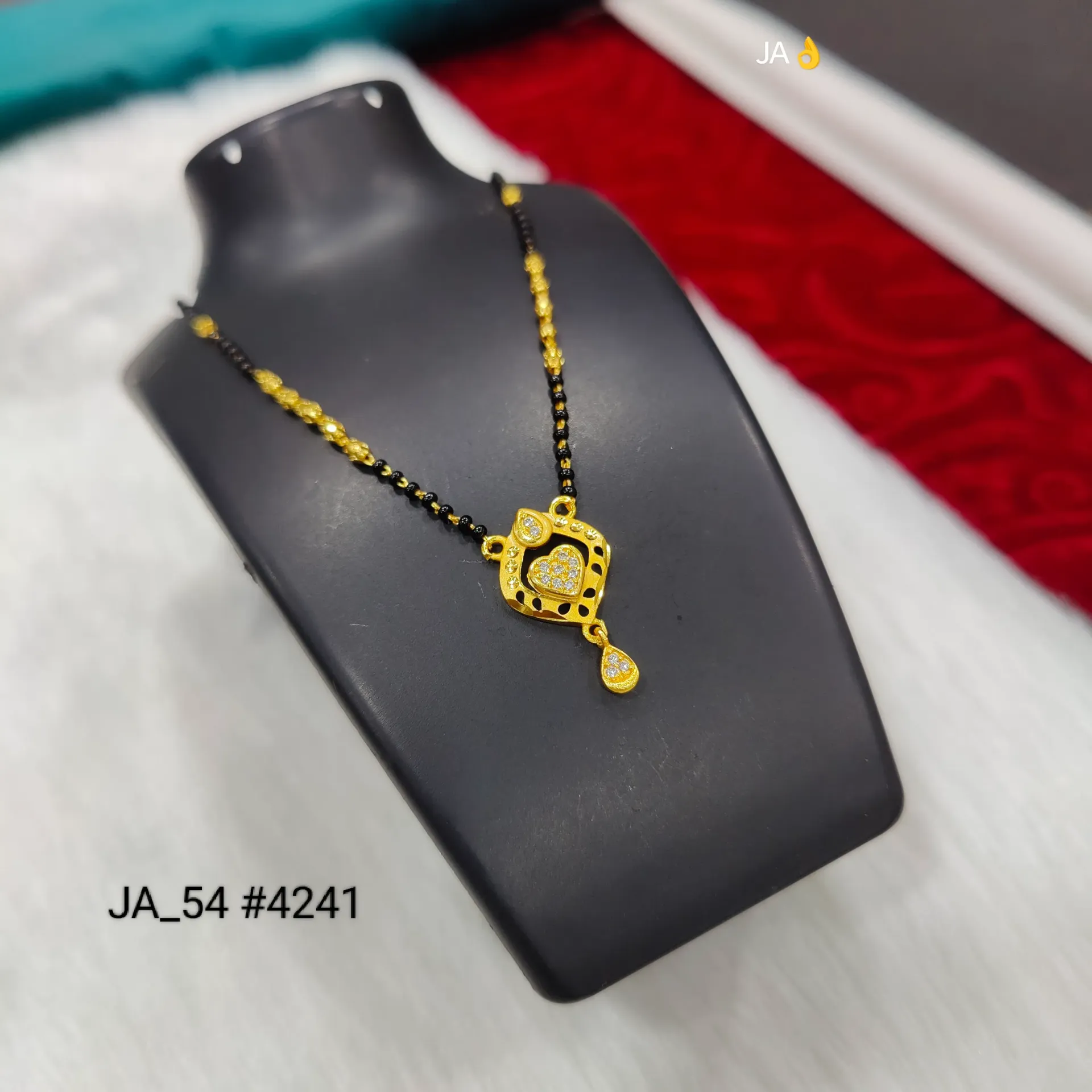 Women's Gold Plated CZ Heart Mangalsutra DN-4241