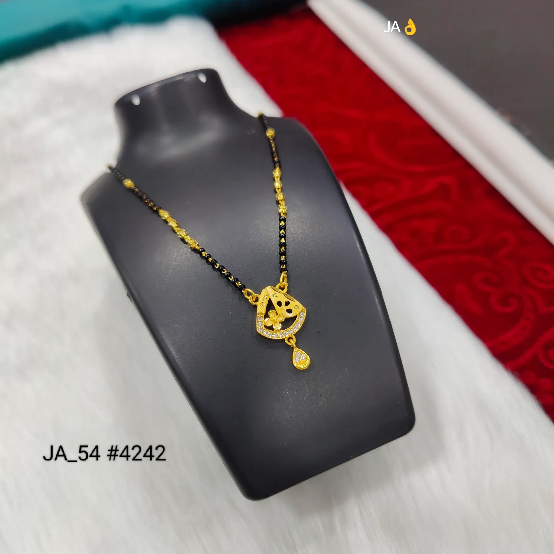 Gold Plated  Floral Cutwork Mangalsutra DN-4242