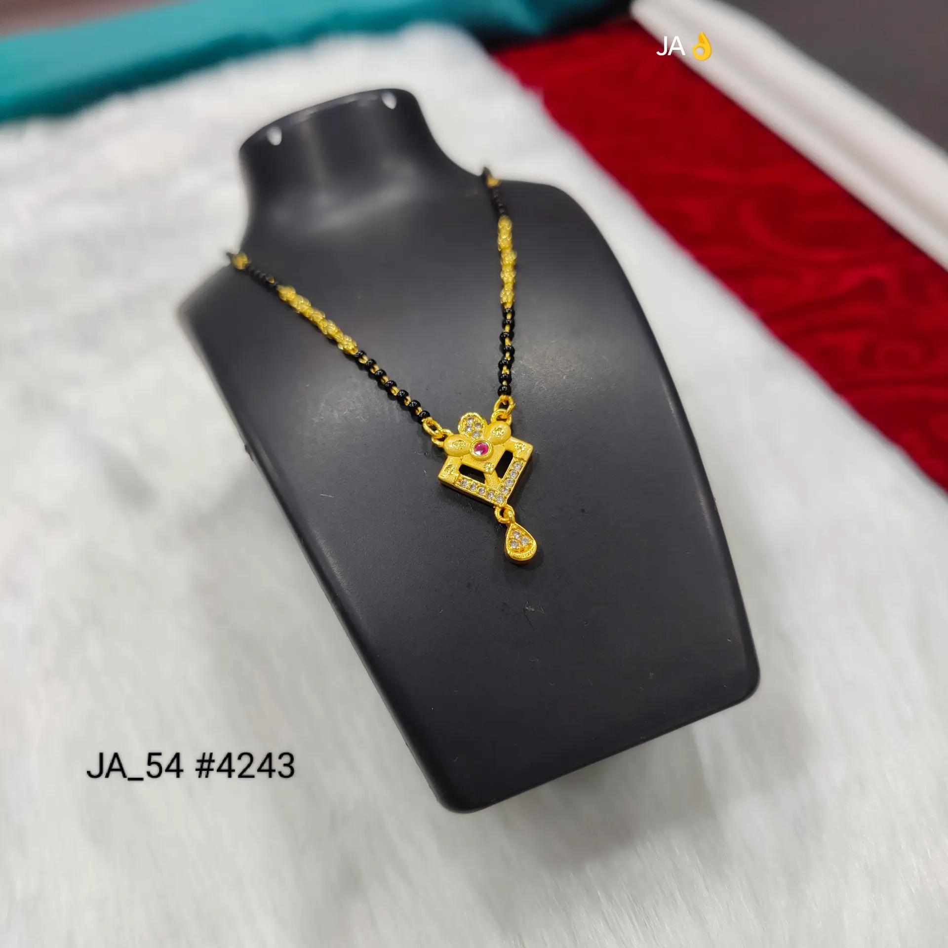 Women's Gold Plated CZ Geometric Mangalsutra DN-4243