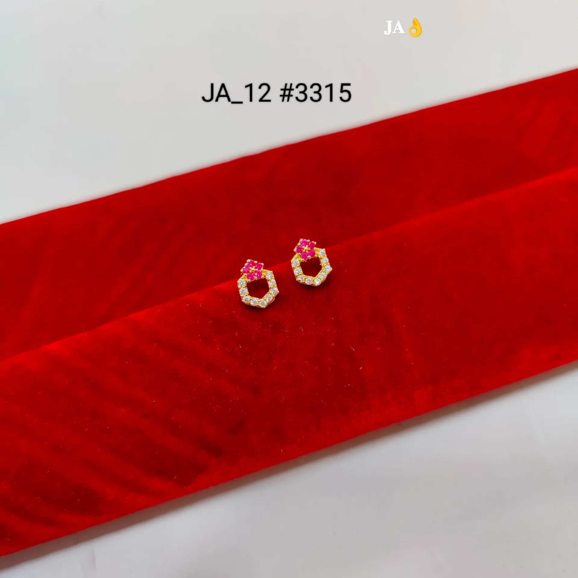 1 Gram Gold Plated Floral Earrings Tops DN-3315