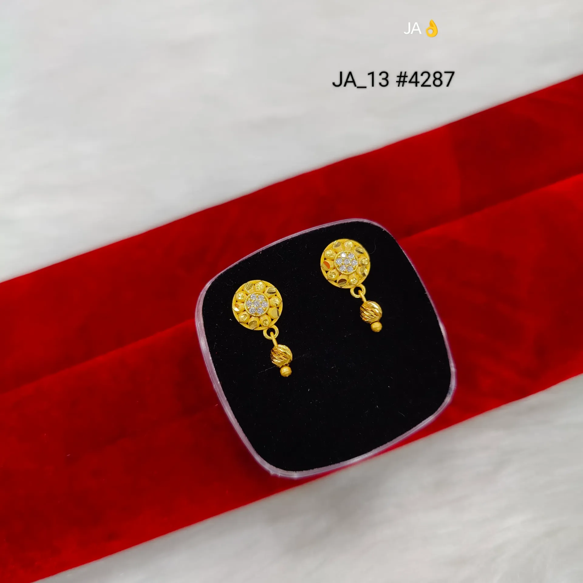 Women’s Gold Plated Designer Round Earrings DN-4287