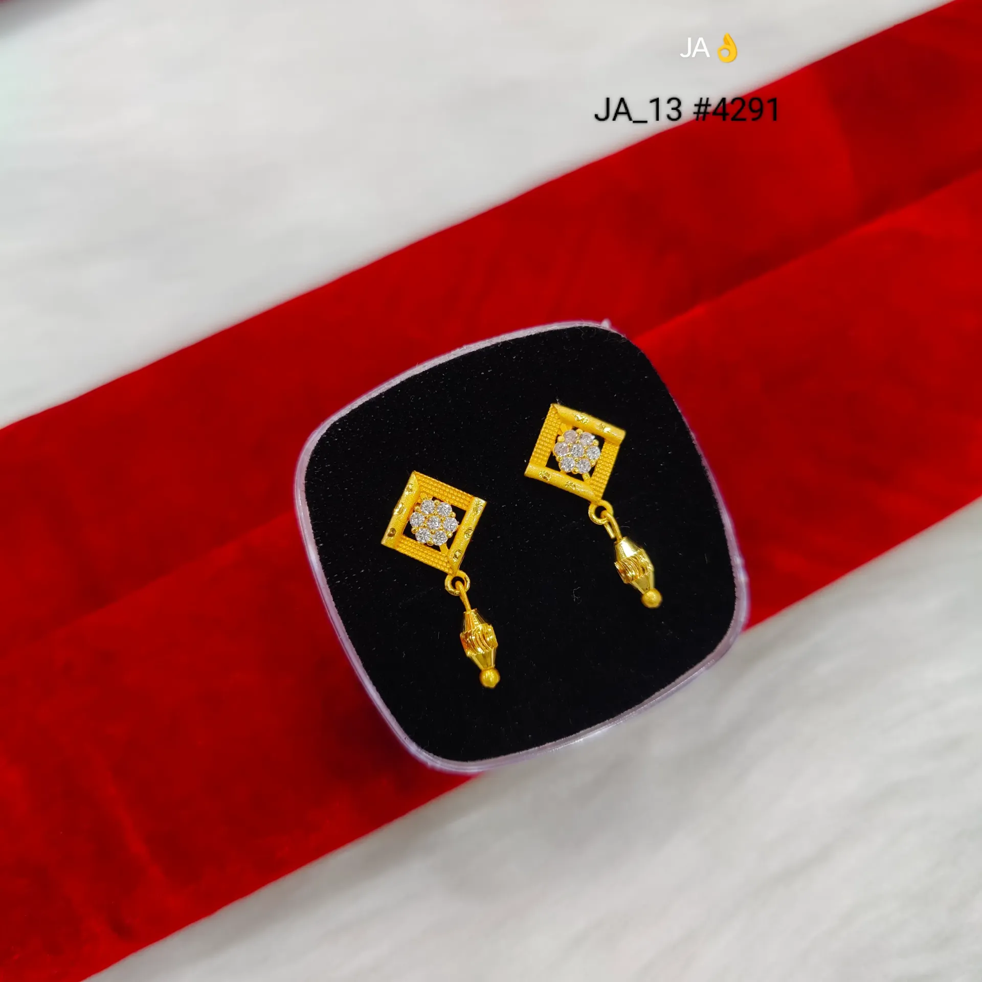 Women’s Gold Plated Designer Square Earrings DN-4291