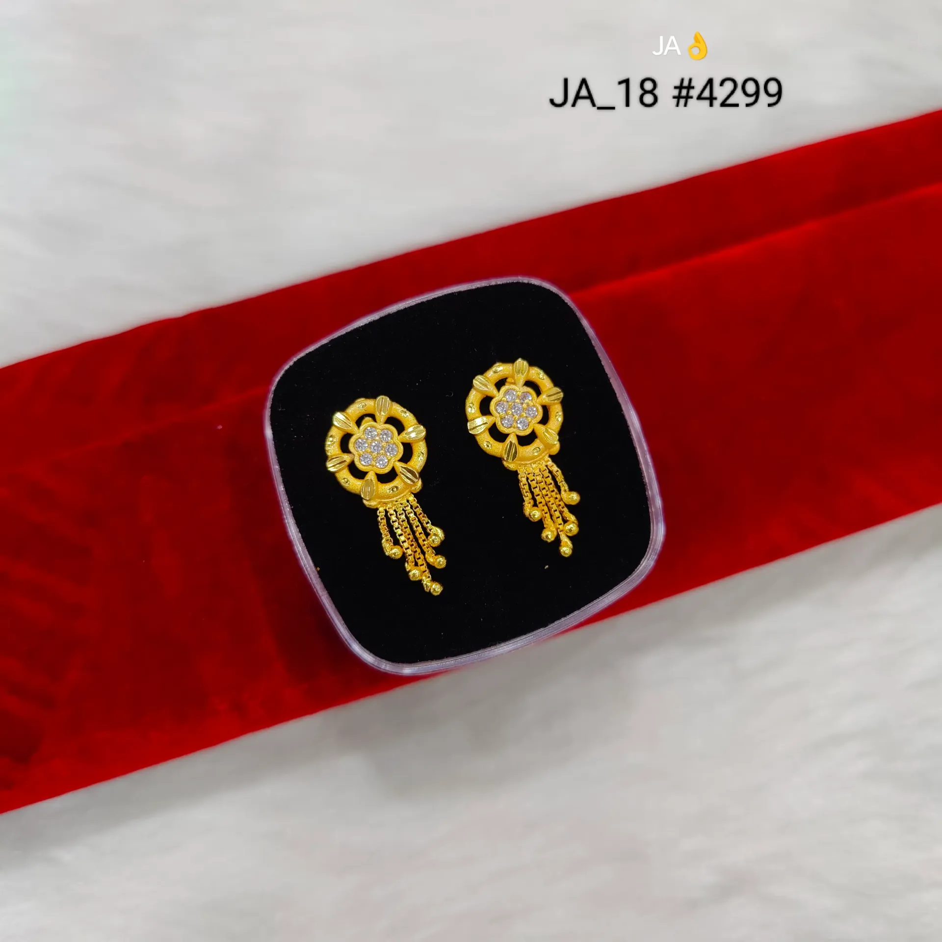 Elegant Gold Plated Floral Stud Earrings DN-4299