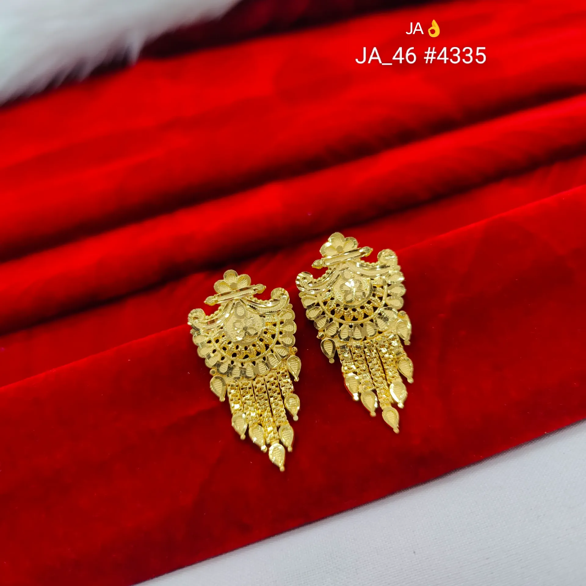 Gold Tone Traditional Floral Jhumki Earrings DN-4335