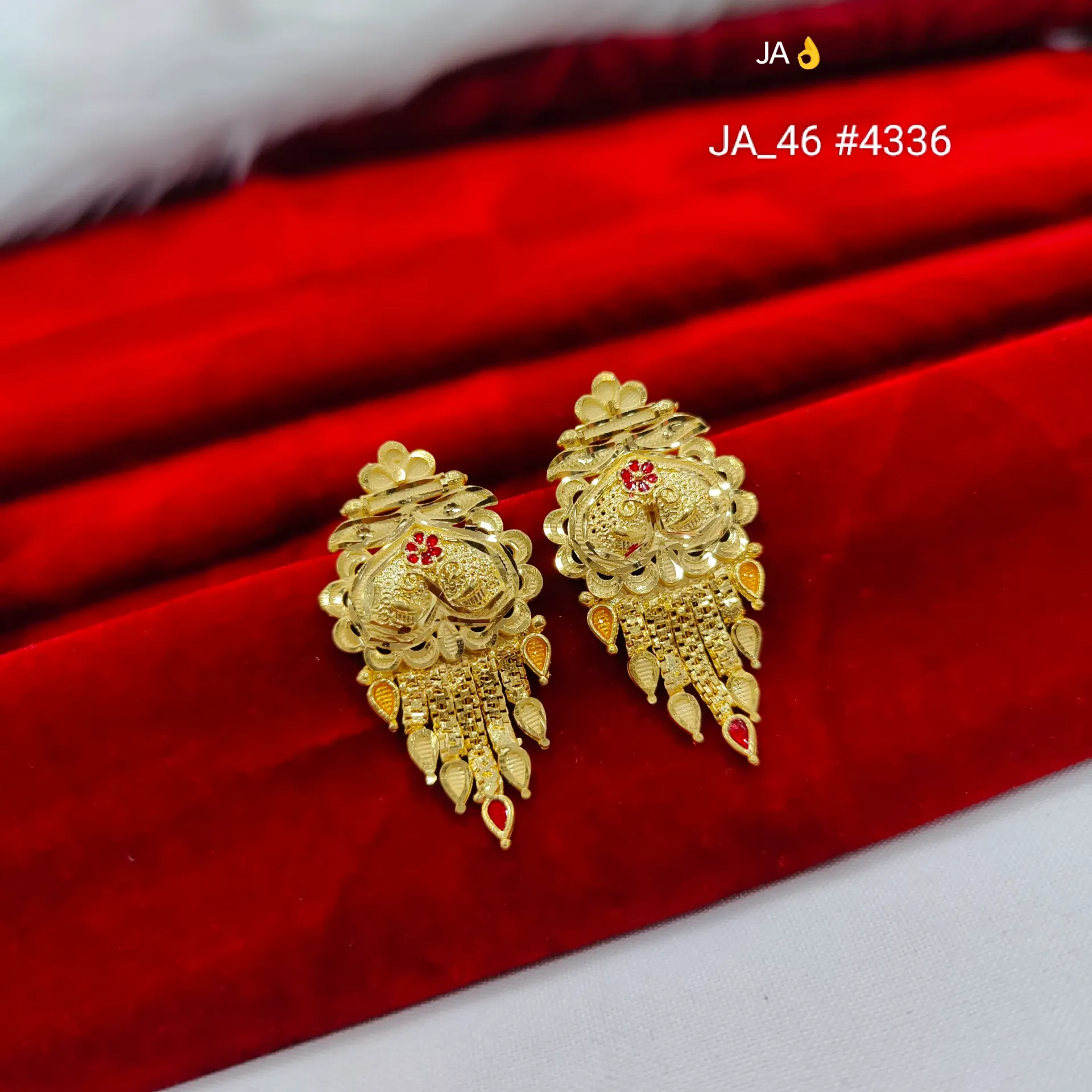 Gold Tone Traditional Peacock Jhumki Earrings DN-4336