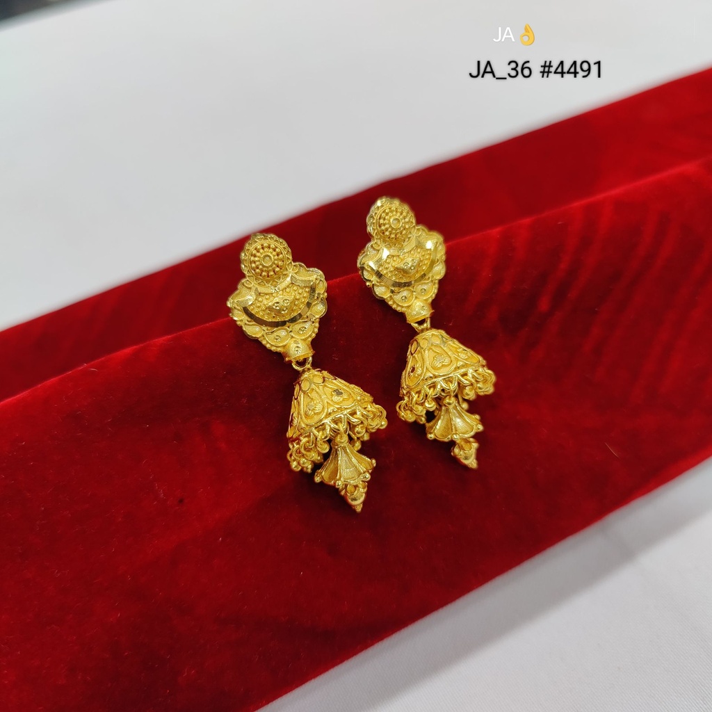 1 Gram Gold Plated Jhumka Earrings | DN-4491