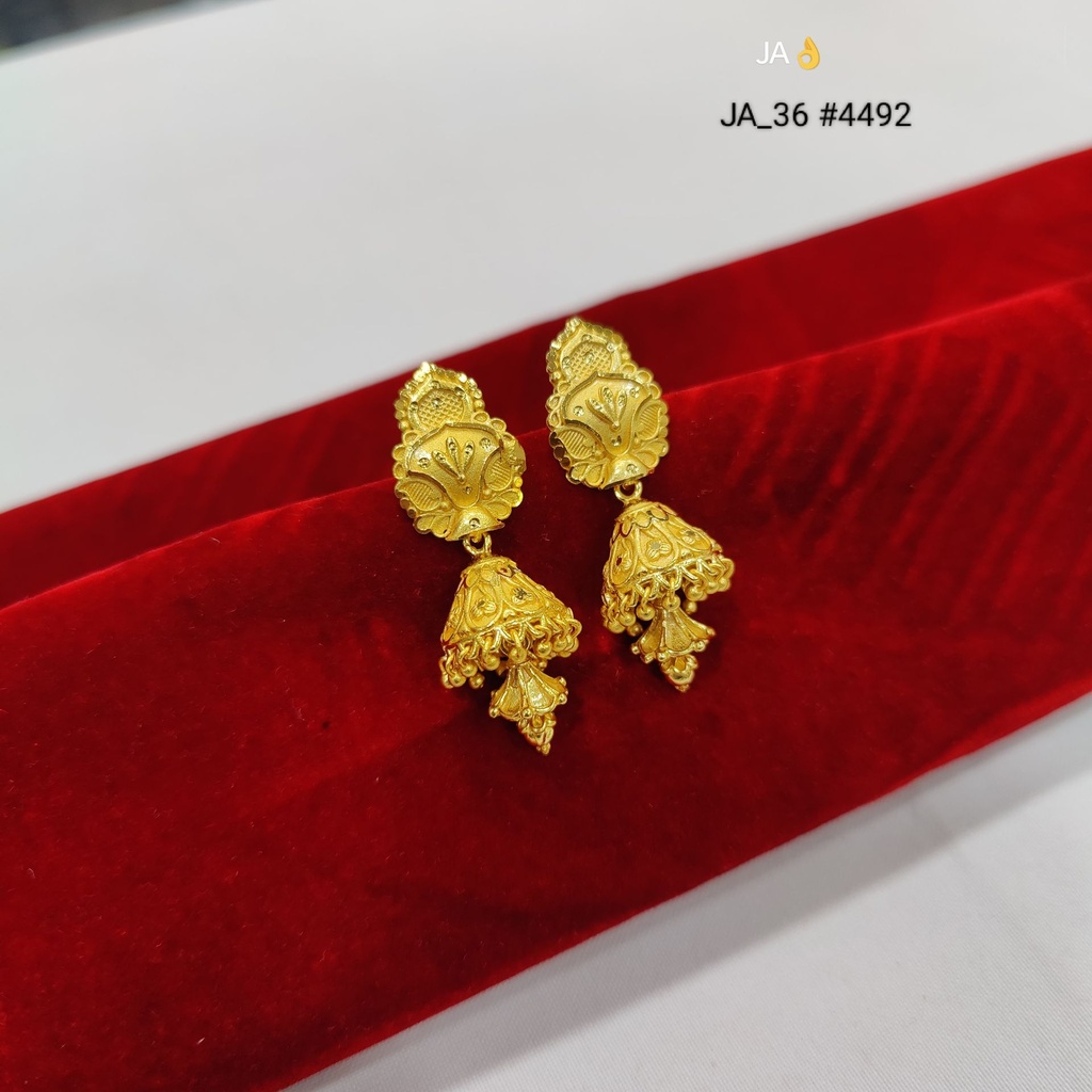 Gold Tone Traditional Jhumka Earrings | DN-4492