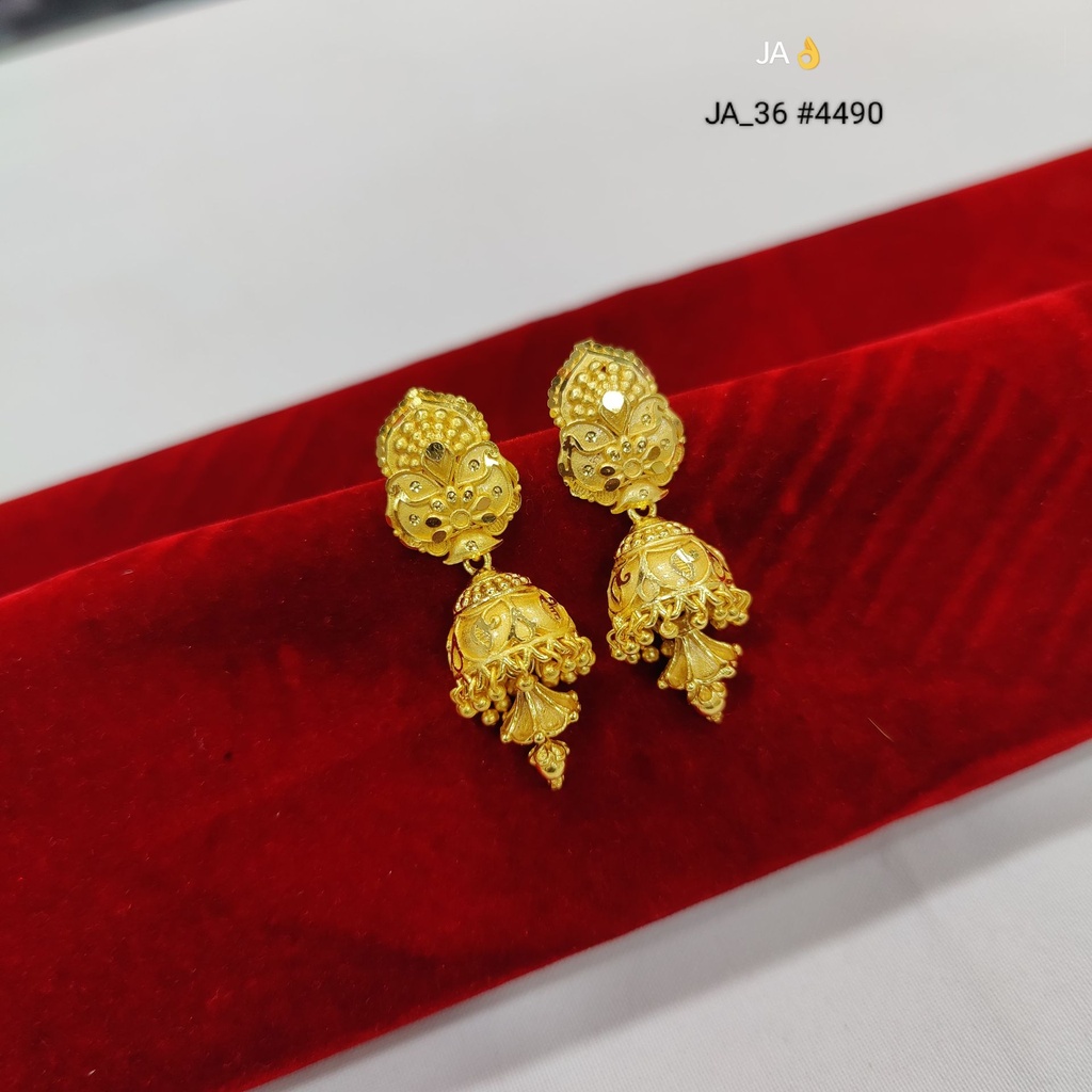 1 Gram Gold Plated Jhumka Earrings | DN-4490