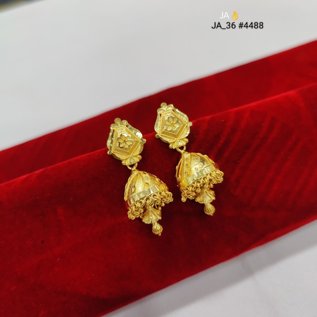 1 Gram Gold Plated Jhumka Earrings | DN-4488