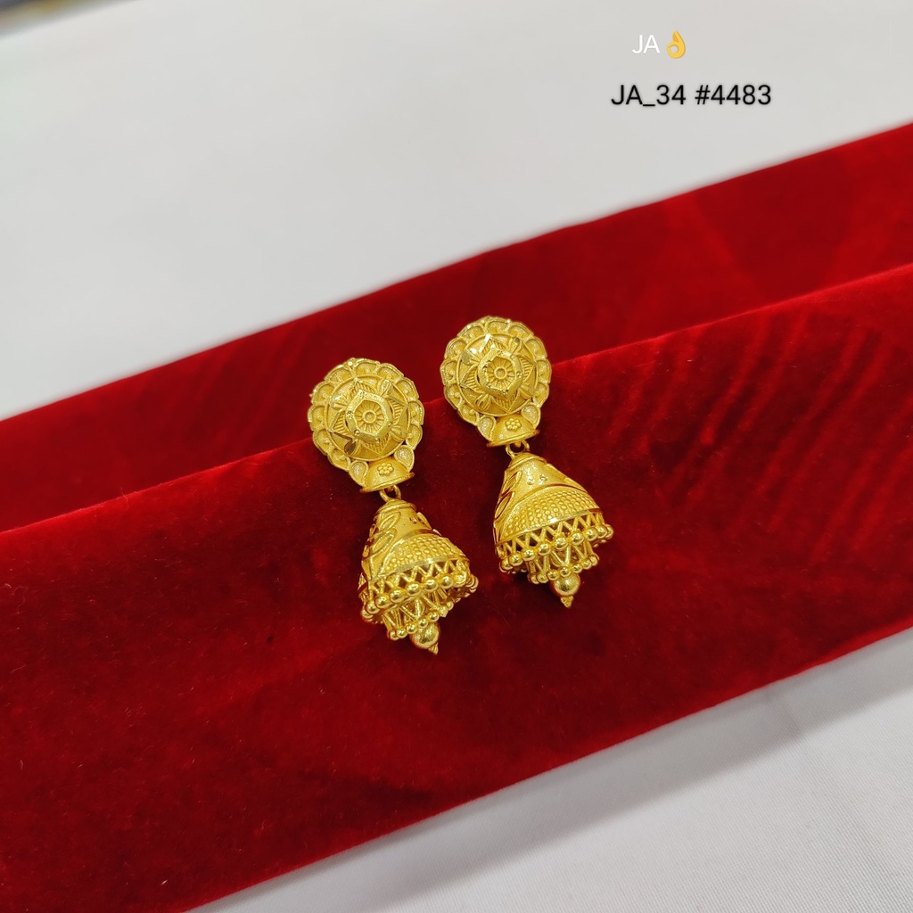 1 Gram Gold Plated Jhumka Earrings | DN-4483