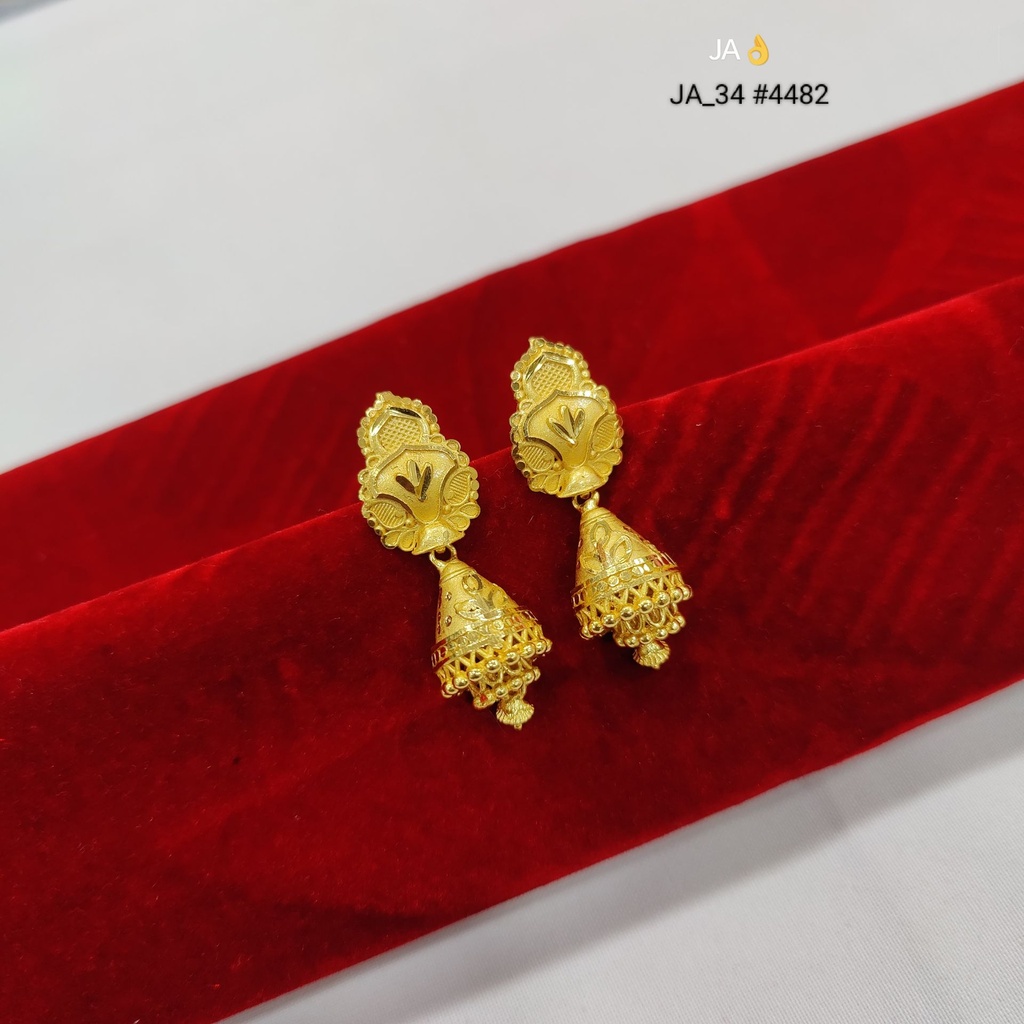 1 Gram Gold Plated Jhumka Earrings | DN-4480