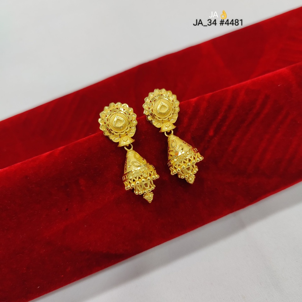 1 Gram Gold Plated Jhumka Earrings | DN-4481
