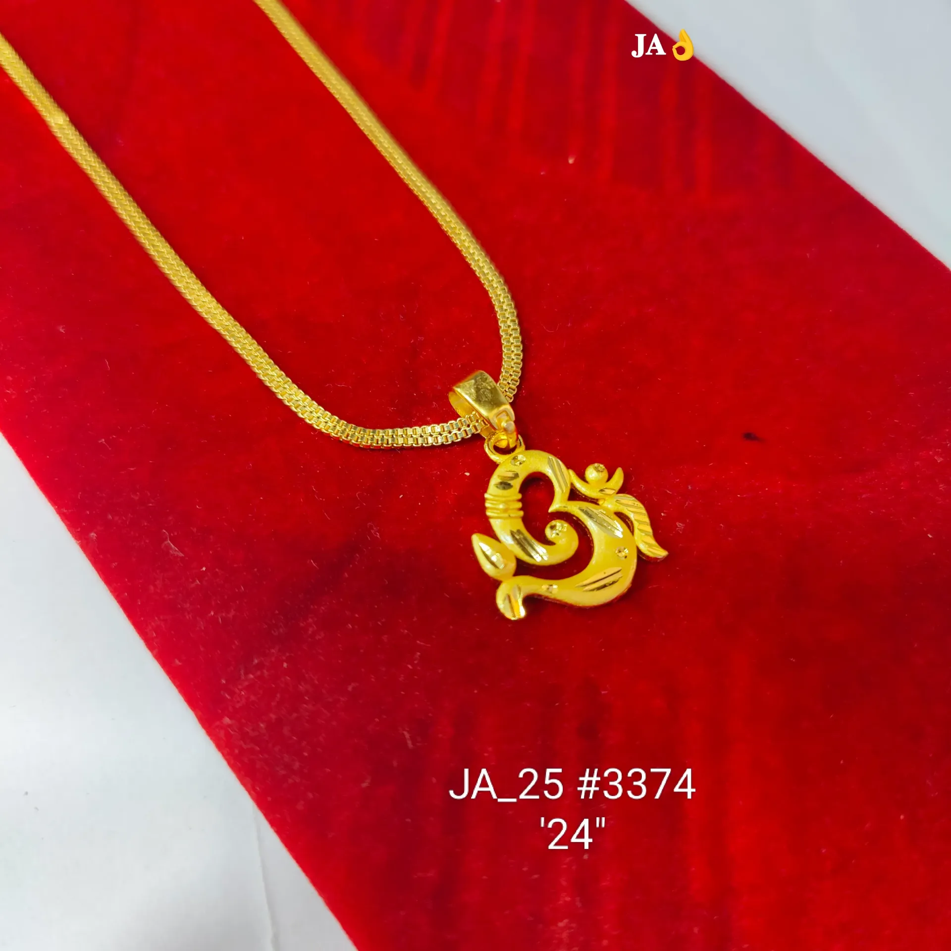 1 Gram Gold Plated Stylish Ganesha Pendant Chain DN-3374