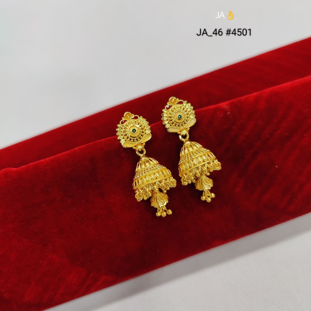 1 Gram Gold Plated Jhumka Earrings DN-4501