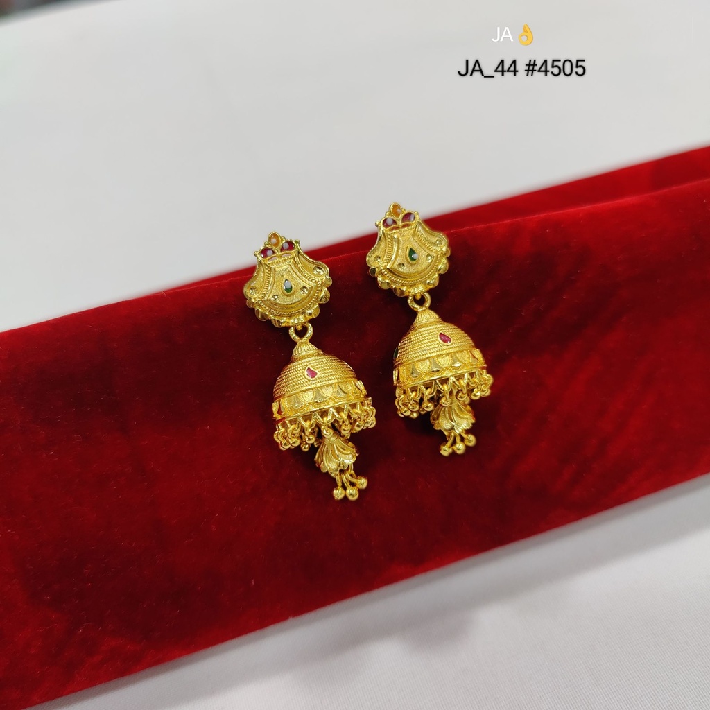 1 Gram Gold Plated Jhumka Earrings  DN-4505