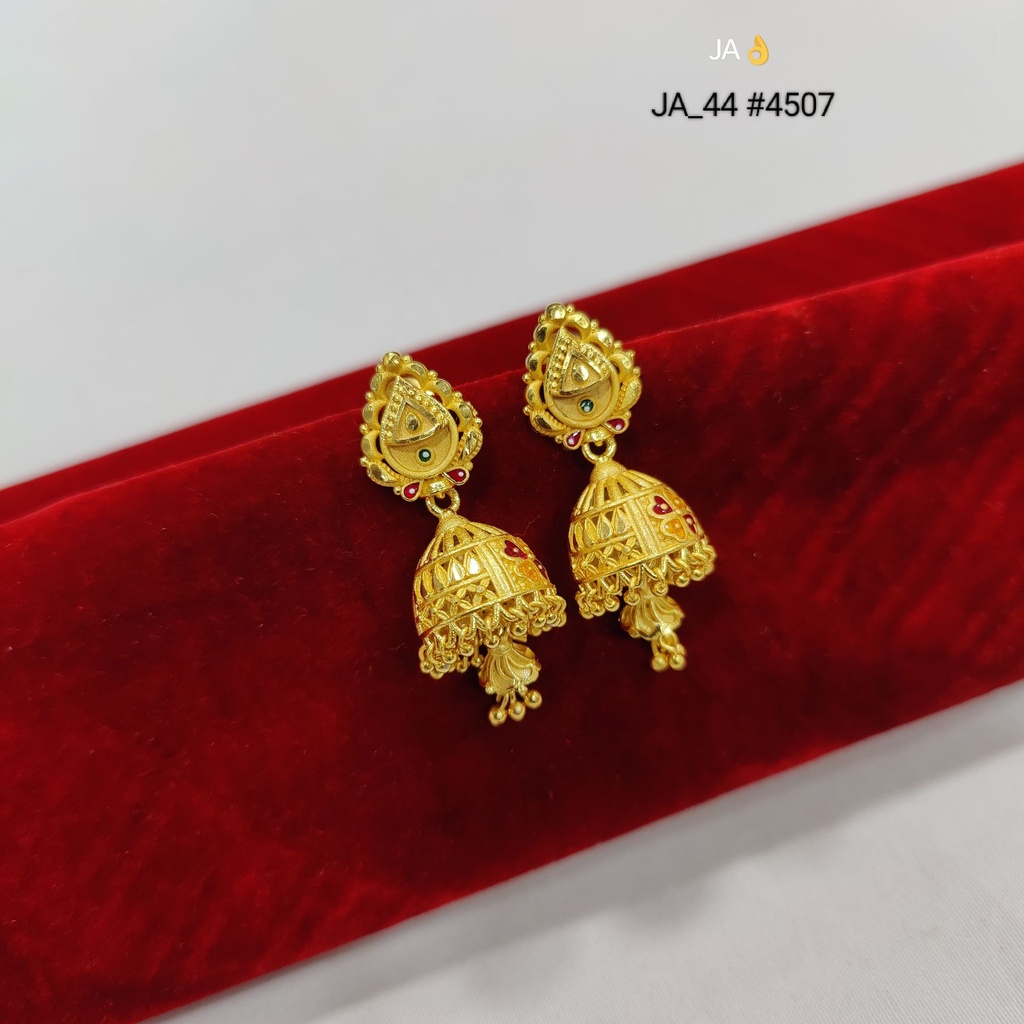 1 Gram Gold Plated Jhumka Earrings DN-4507