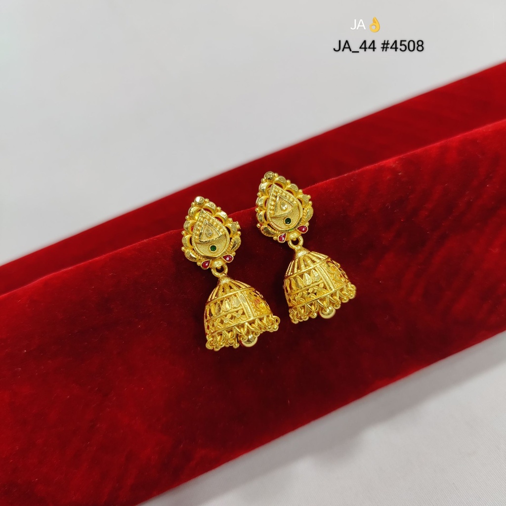 1 Gram Gold Plated Jhumka Earrings  DN-4508