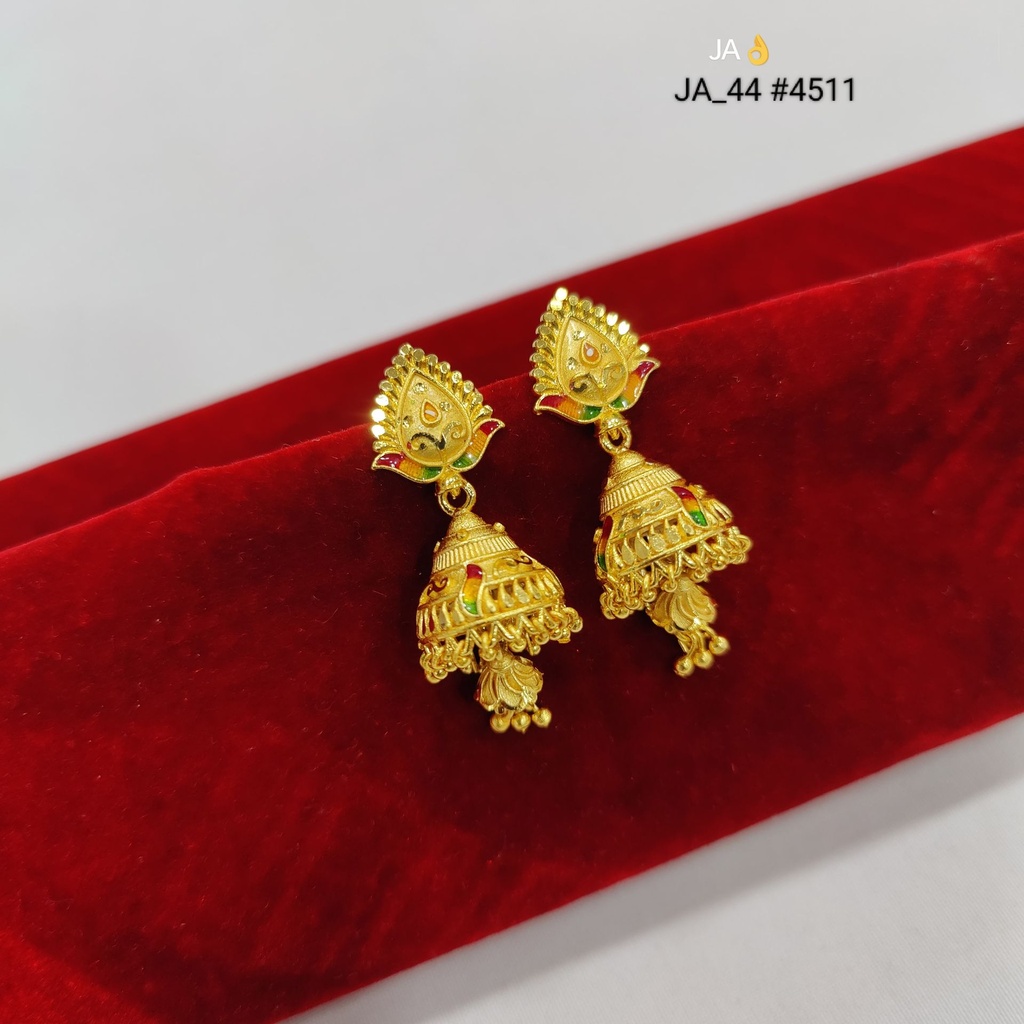 1 Gram Gold Plated Jhumka Earrings DN-4511