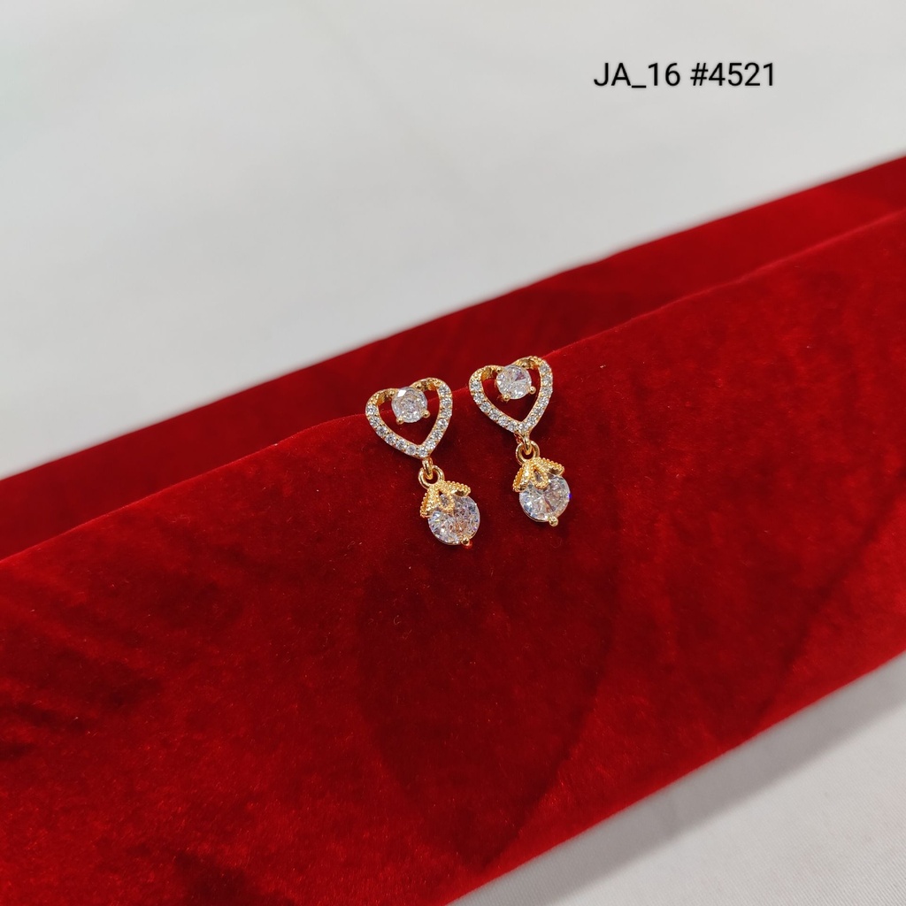 1 Gram Gold Plated Heart Earrings DN-4521