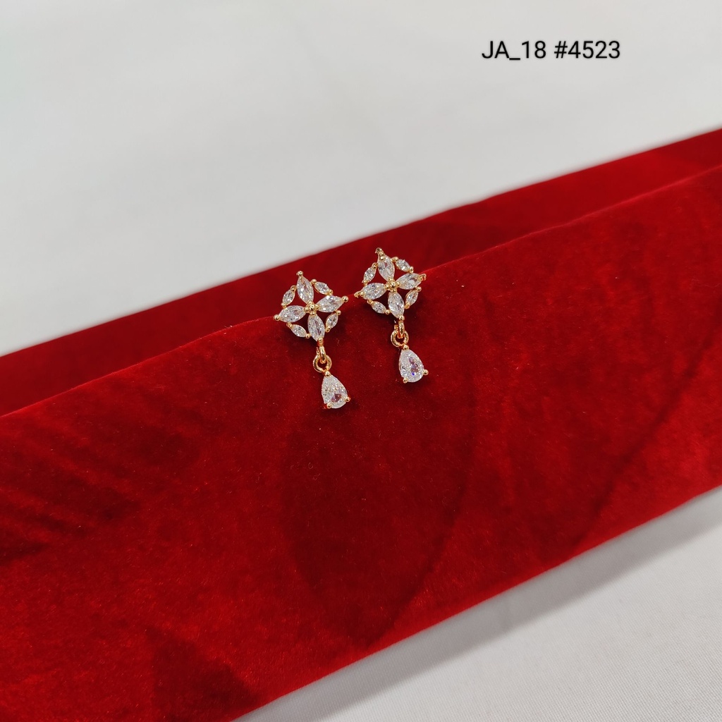 1 Gram Gold Plated Floral Earrings DN-4523